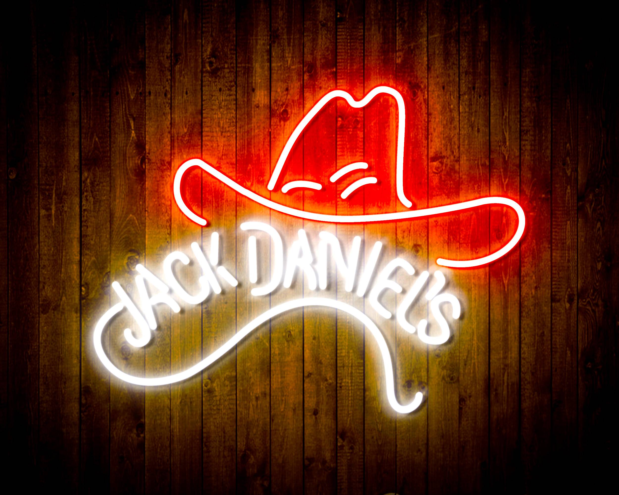 Jack Daniel's with Hat Bar Neon LED Sign