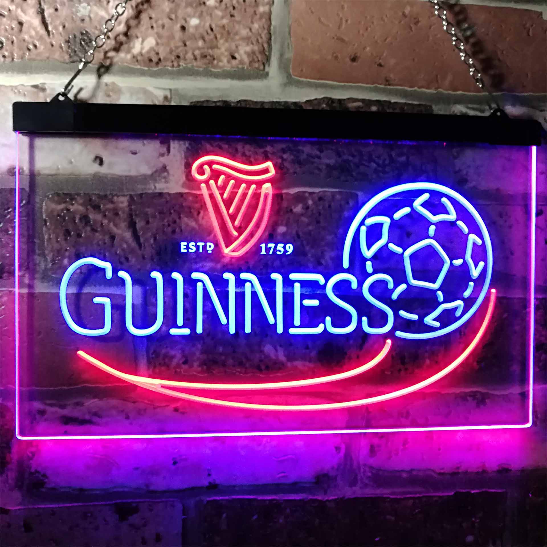 Guinness Soccer Football Beer Bar Decor LED Neon Sign