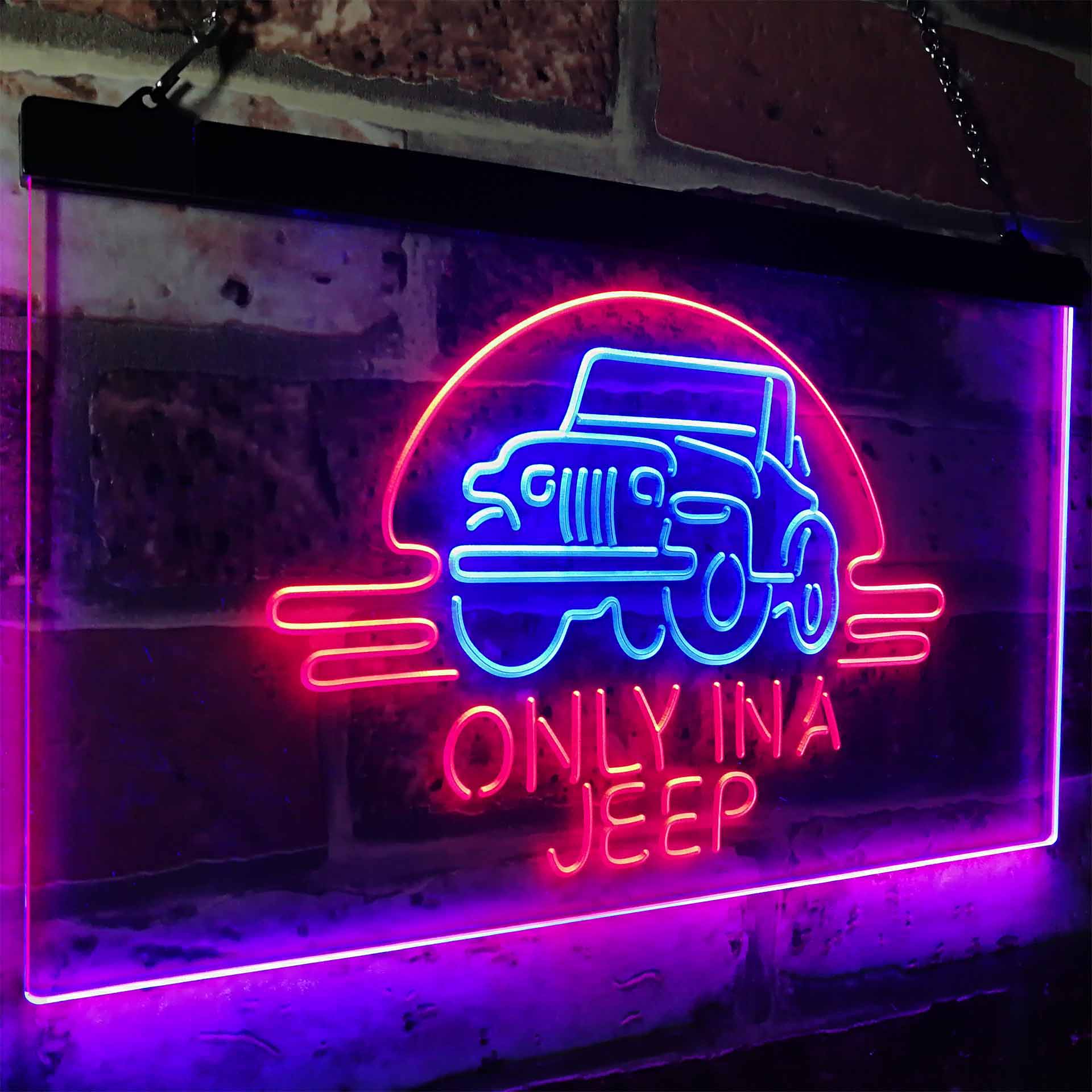 Only in a Jeep Car Man Cave LED Neon Sign