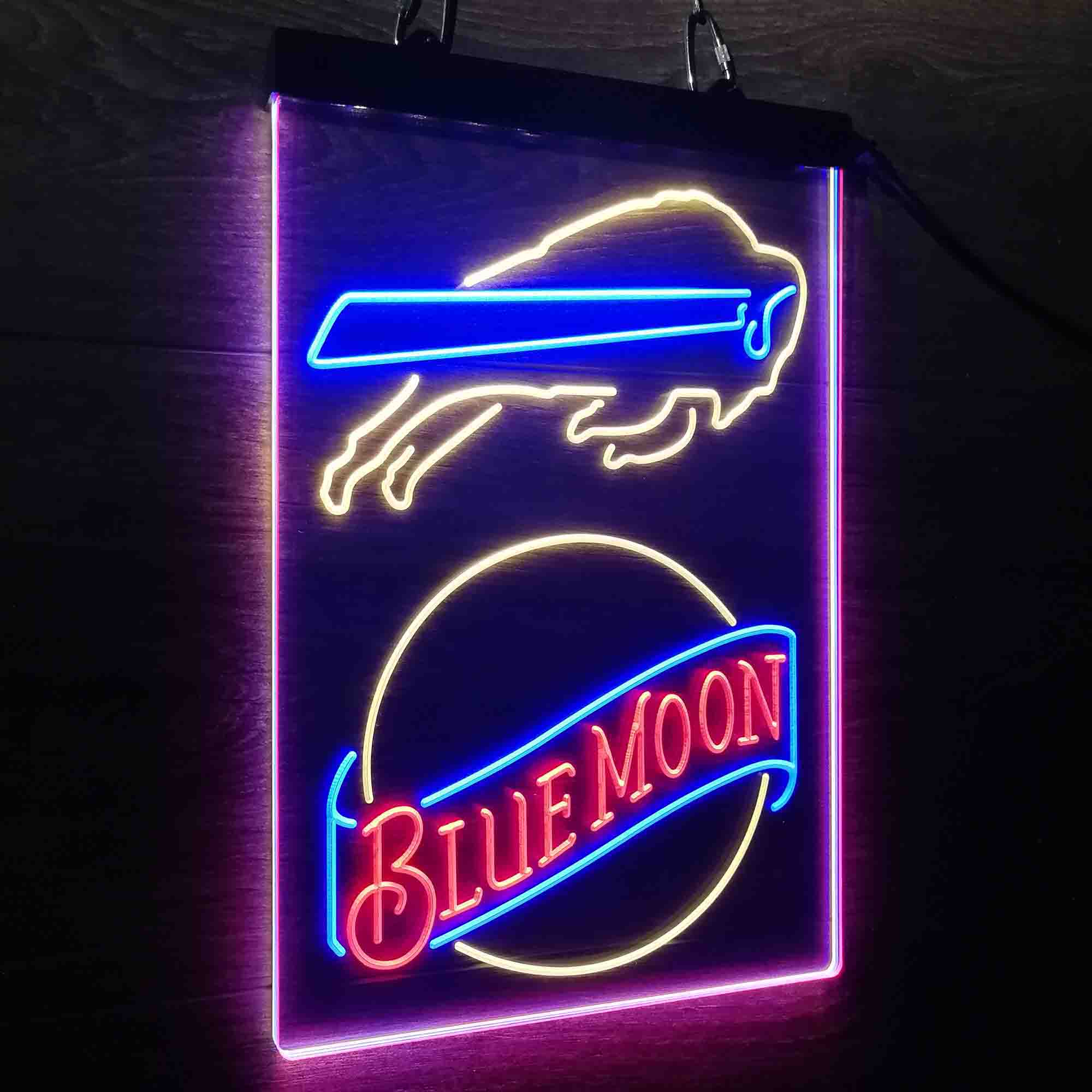 Blue Moon Bar Buffalo Bills Est. 1960 Neon LED Sign 3 Colors