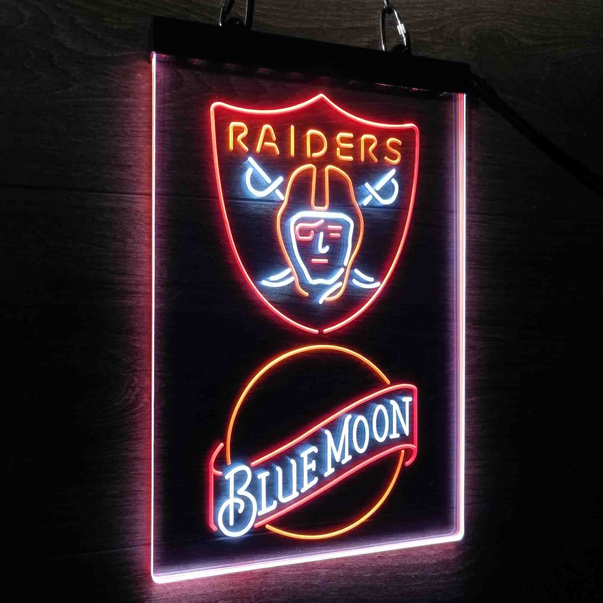 Blue Moon Bar Oakland Raiders Est. 1960 Neon LED Sign 3 Colors