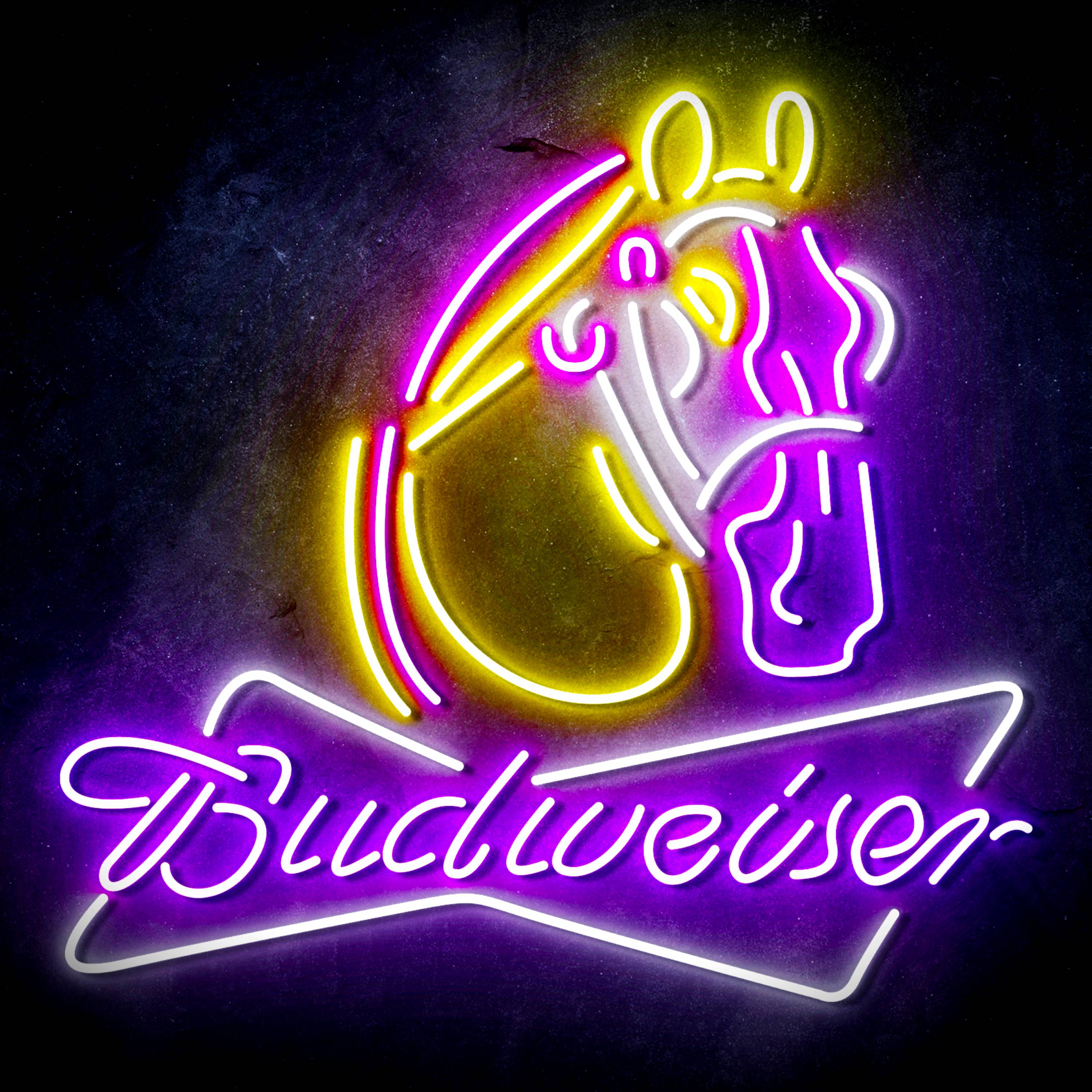 Budweiser with Horse Head Flex Neon-like LED Sign