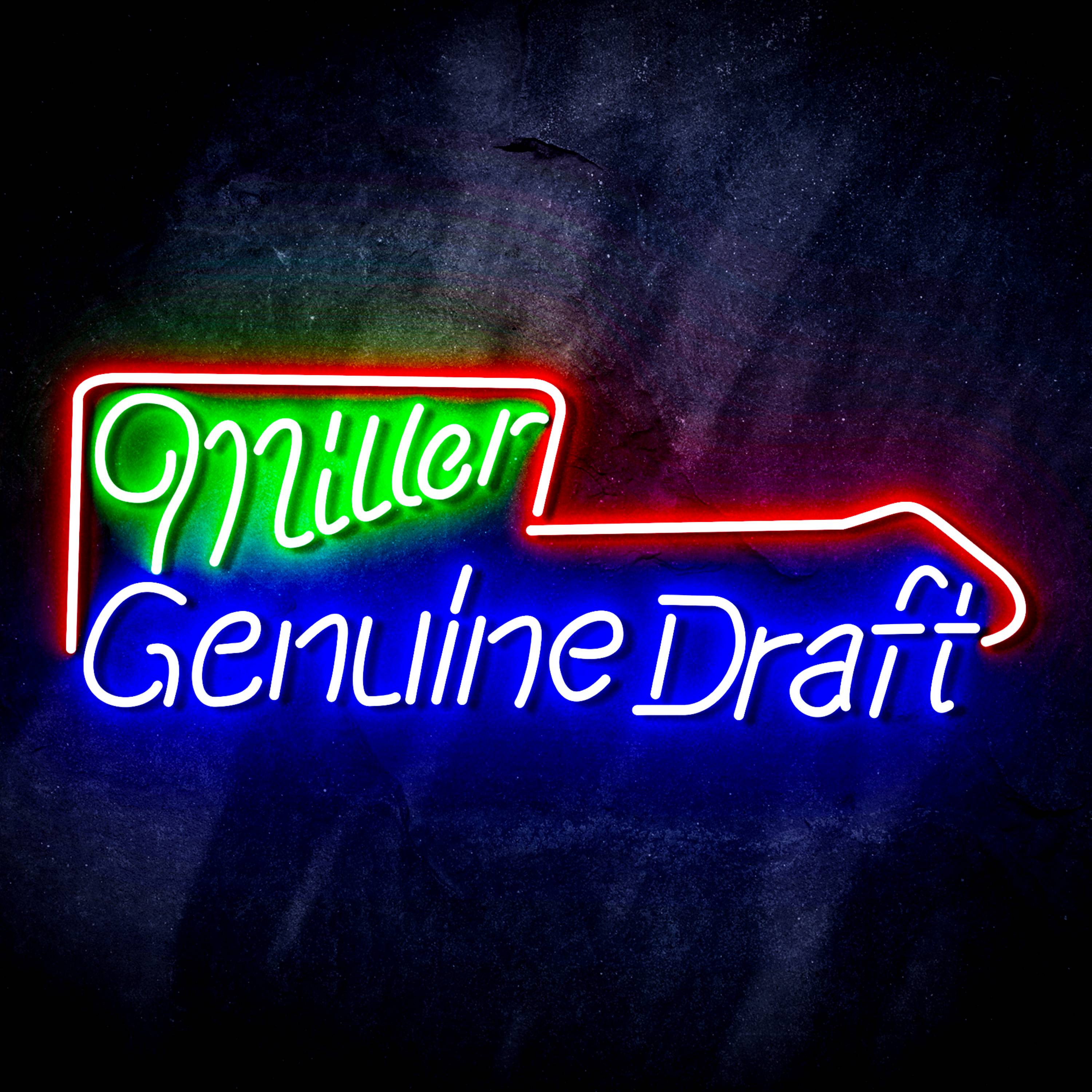 Minner Genuine Draft with Arrow Flex Neon-like LED Sign