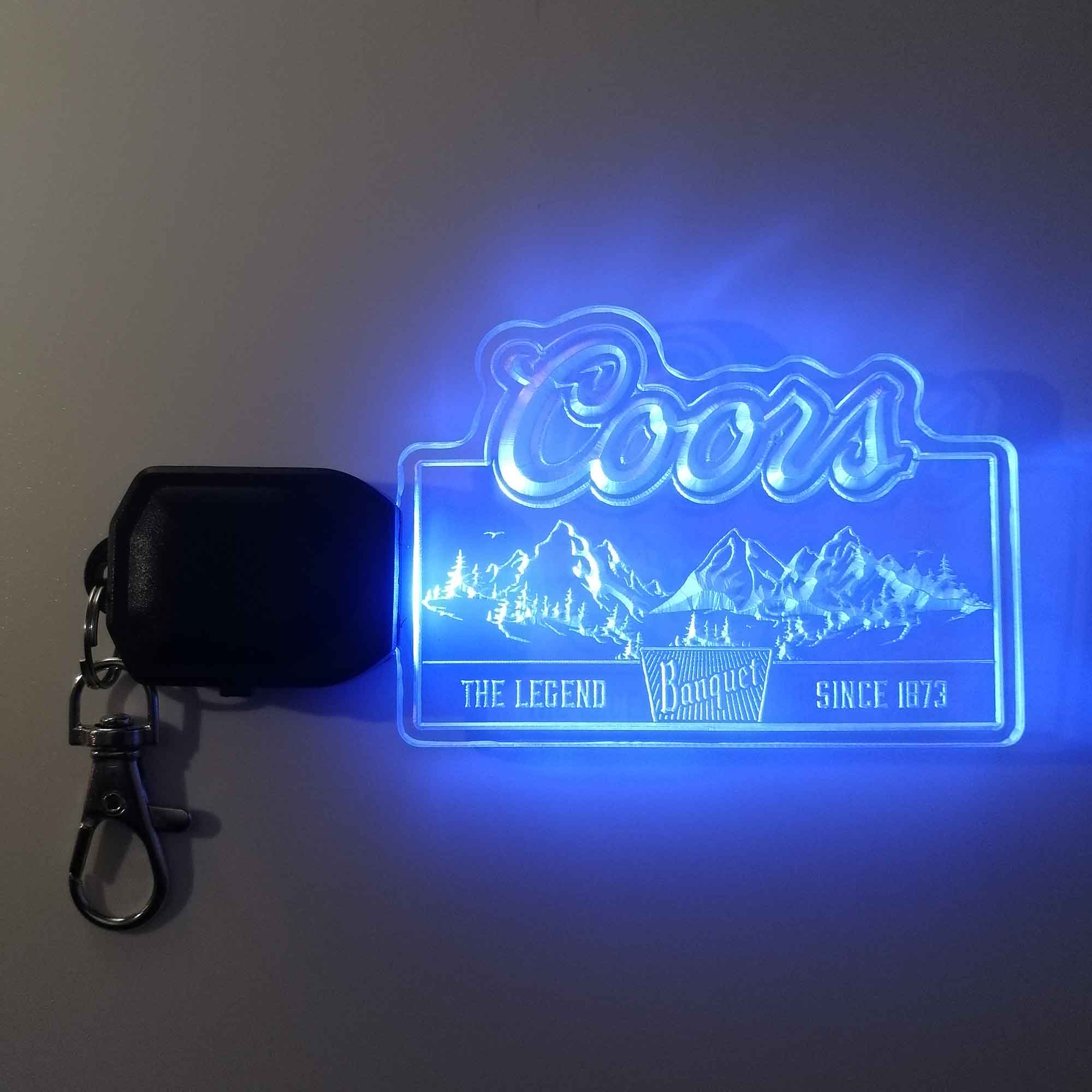 Coors Banquet Mountain LED Light Acrylic Keychain