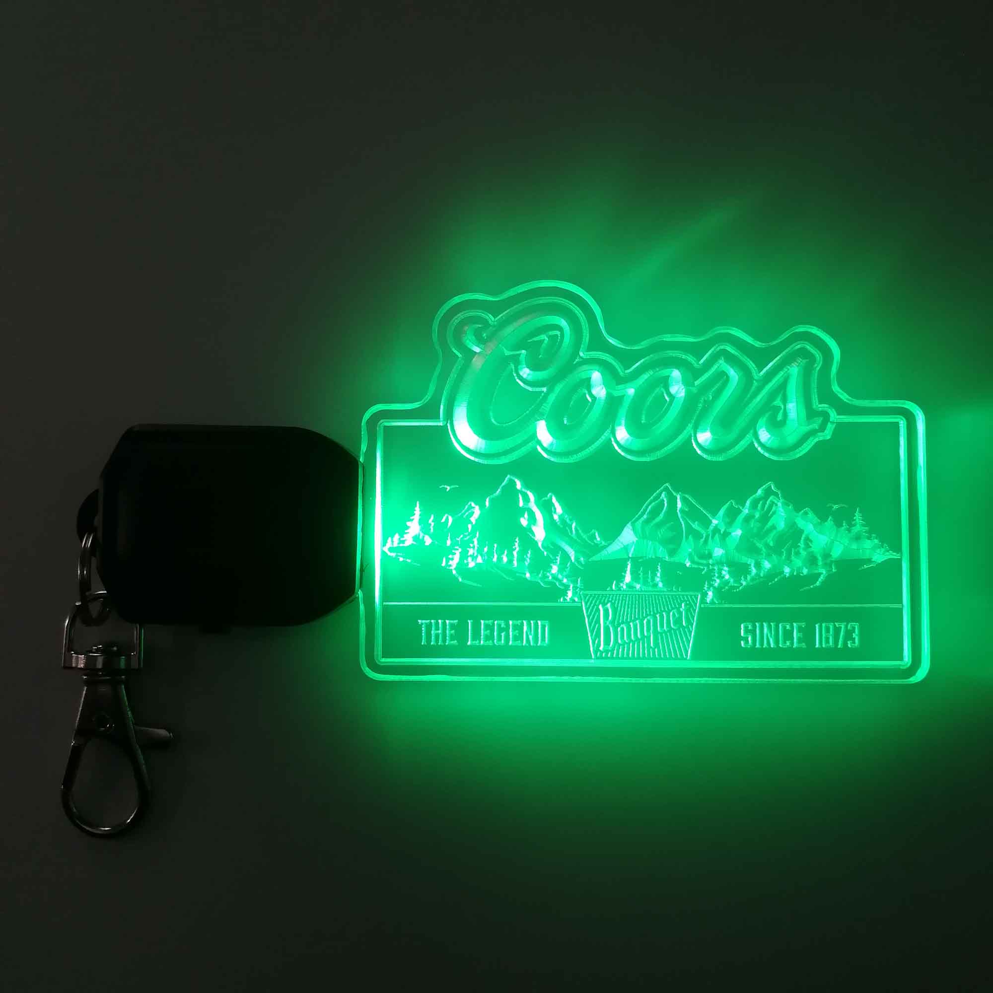 Coors Banquet Mountain LED Light Acrylic Keychain