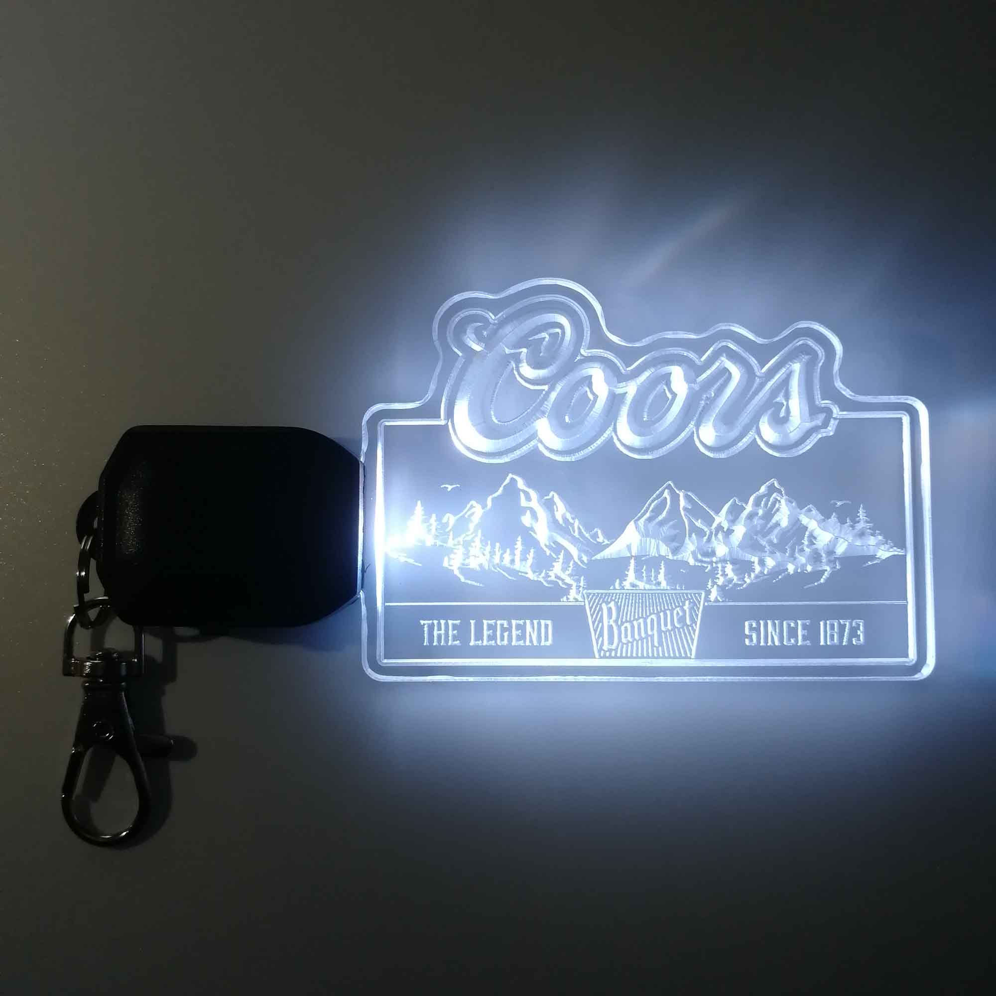 Coors Banquet Mountain LED Light Acrylic Keychain