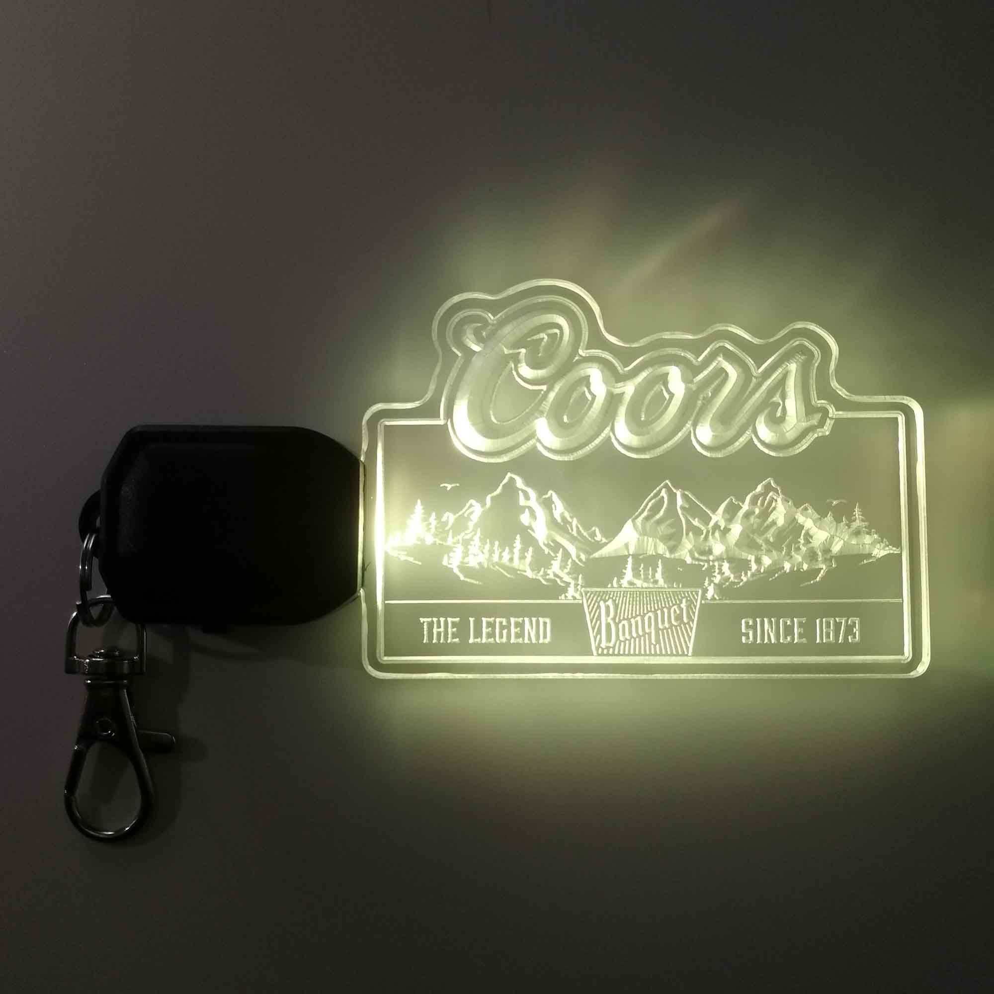 Coors Banquet Mountain LED Light Acrylic Keychain