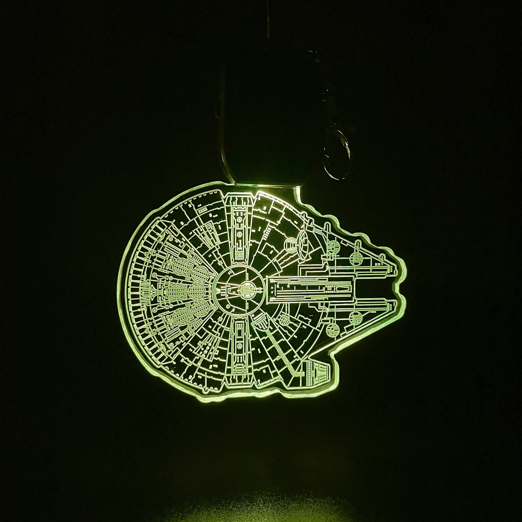 Star Wars Millennium Falcon LED Light Acrylic Keychain