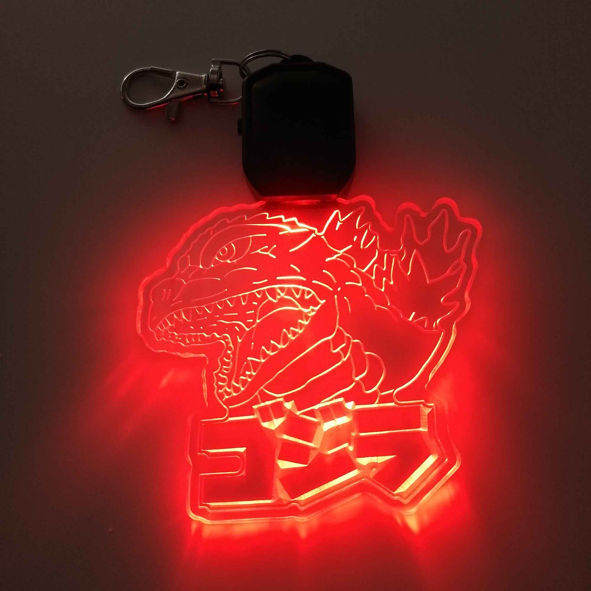 Godzilla LED Light Acrylic Keychain