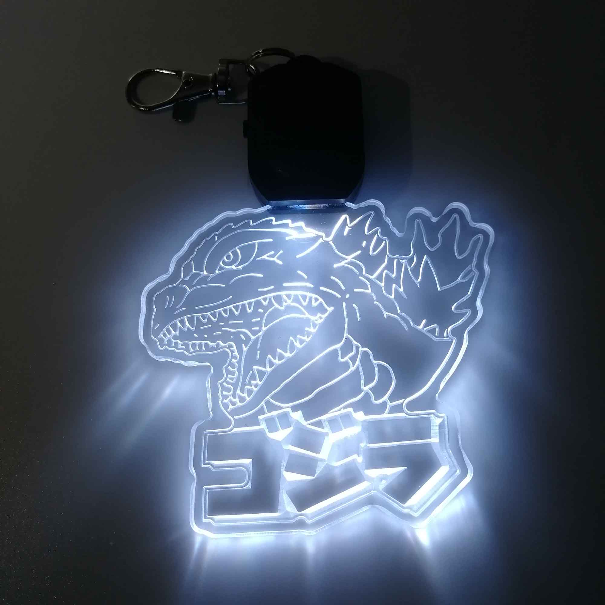 Godzilla LED Light Acrylic Keychain