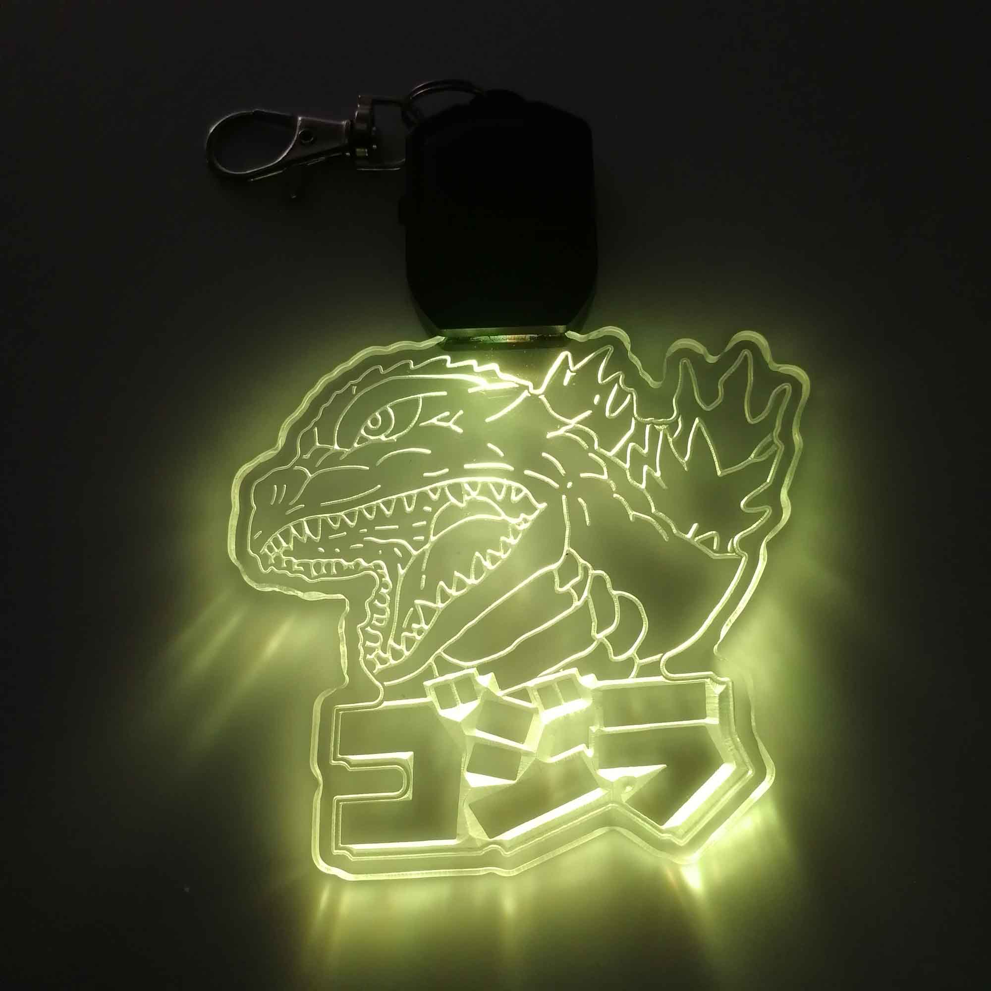 Godzilla LED Light Acrylic Keychain