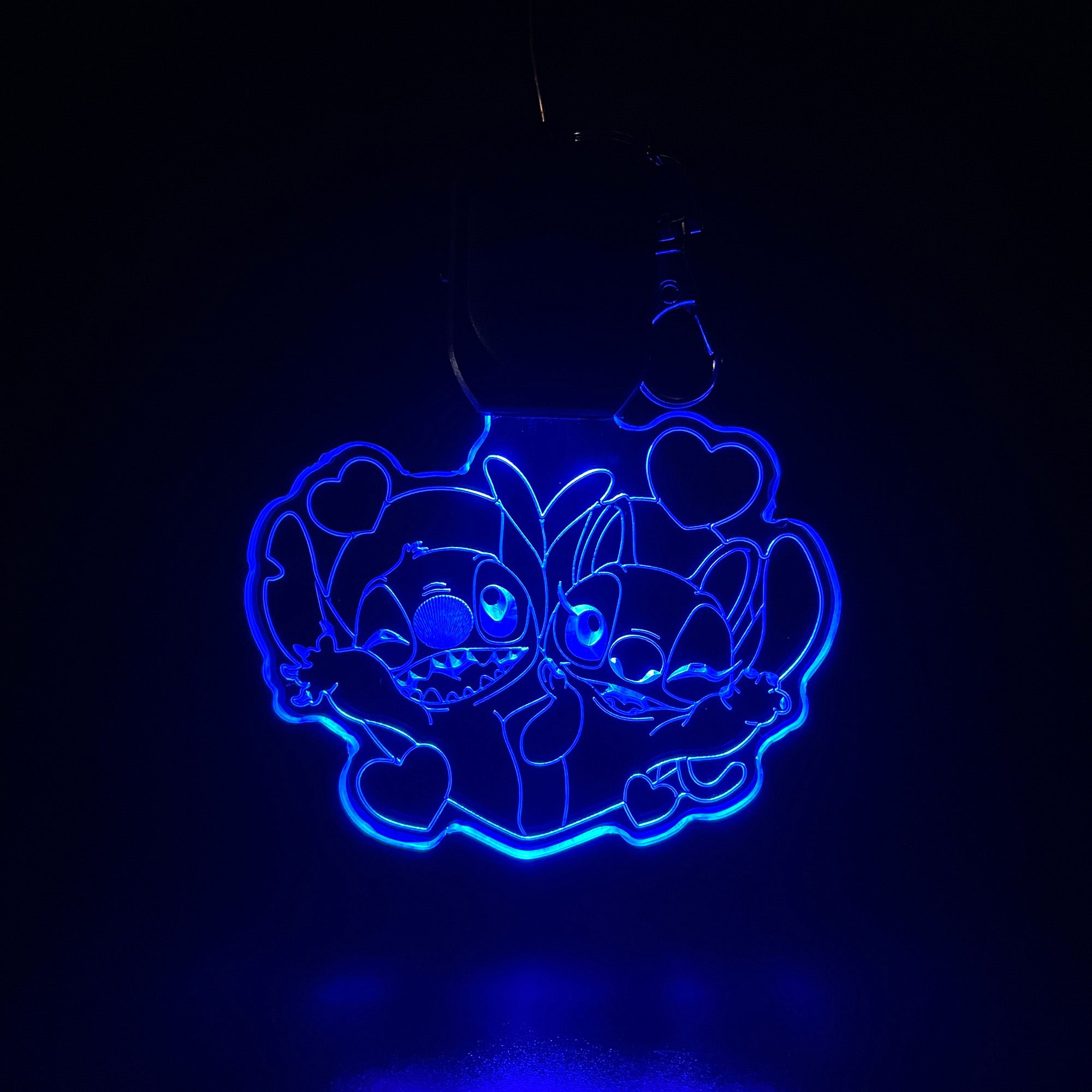 Stitch and Angel LED Light Acrylic Keychain