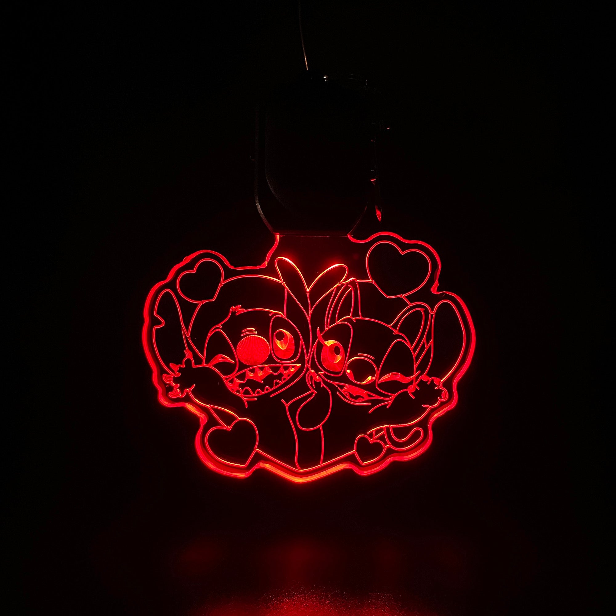 Stitch and Angel LED Light Acrylic Keychain