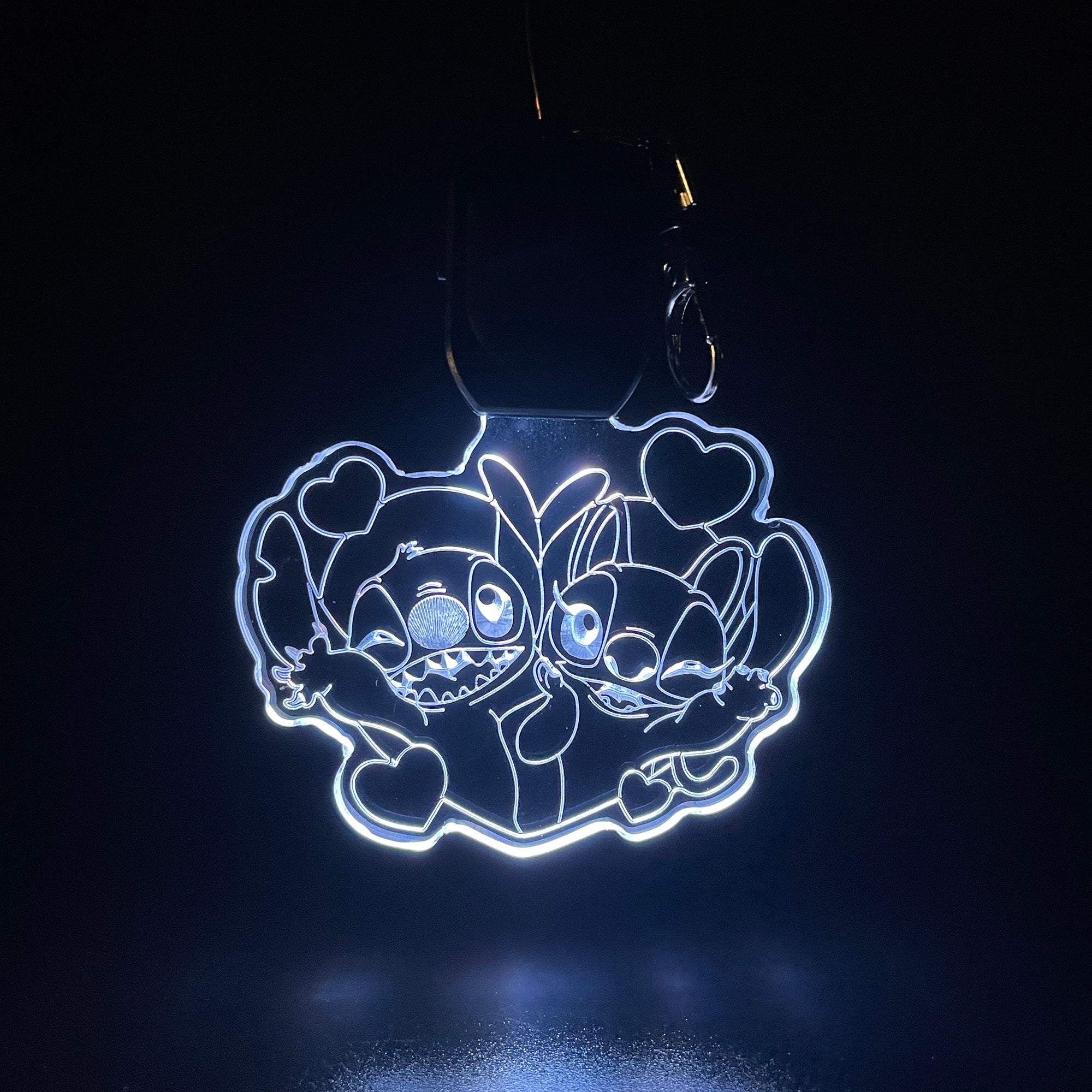 Stitch and Angel LED Light Acrylic Keychain