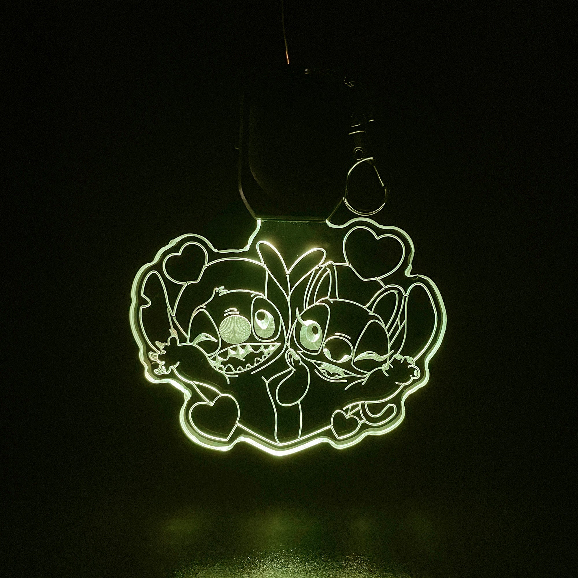 Stitch and Angel LED Light Acrylic Keychain