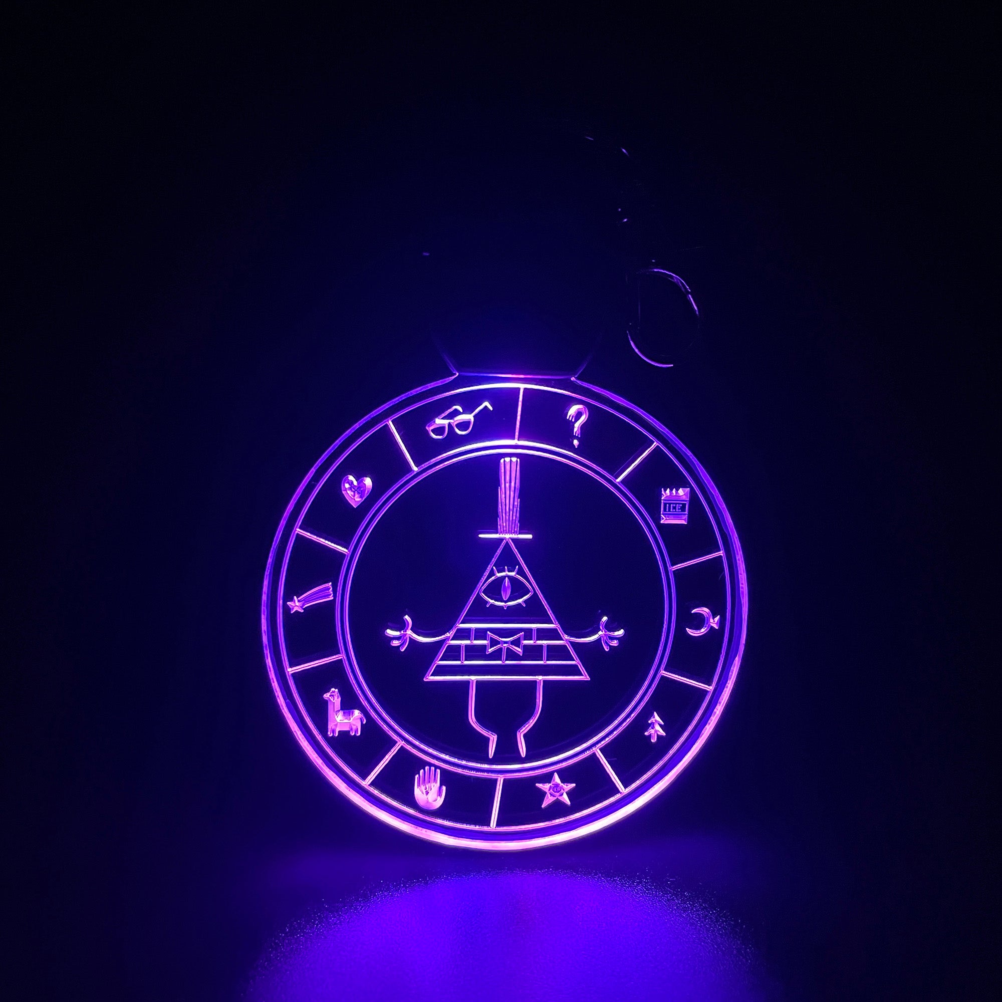 Bill Cipher Gravity Falls LED Light Acrylic Keychain