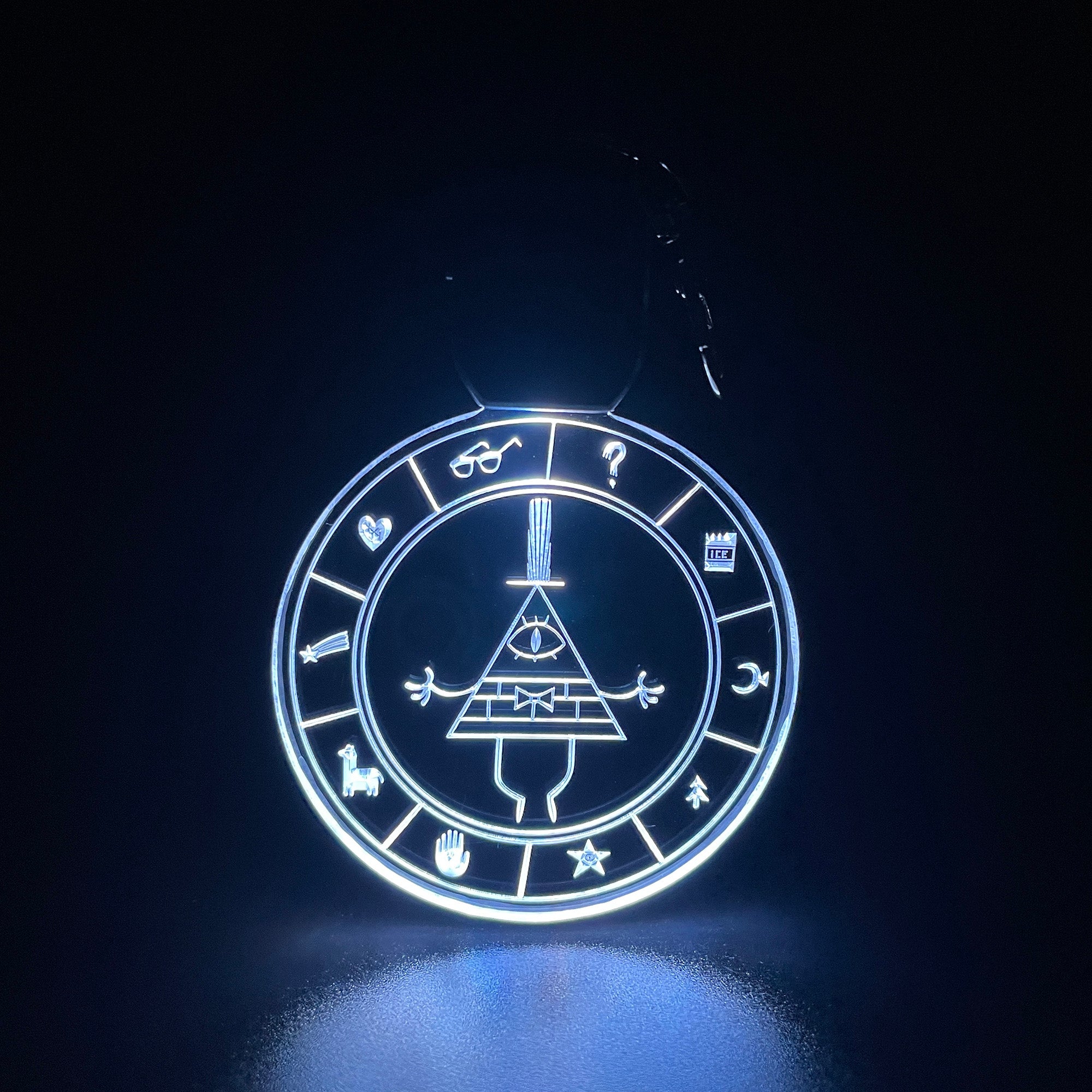 Bill Cipher Gravity Falls LED Light Acrylic Keychain