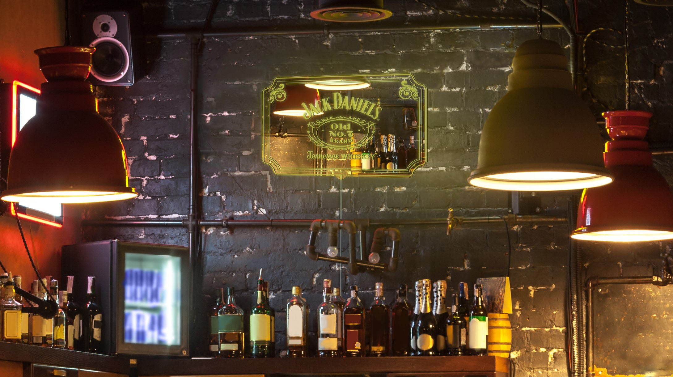 Jack Daniel's RGB LED Neon Sign with Elegant Mirror Backing