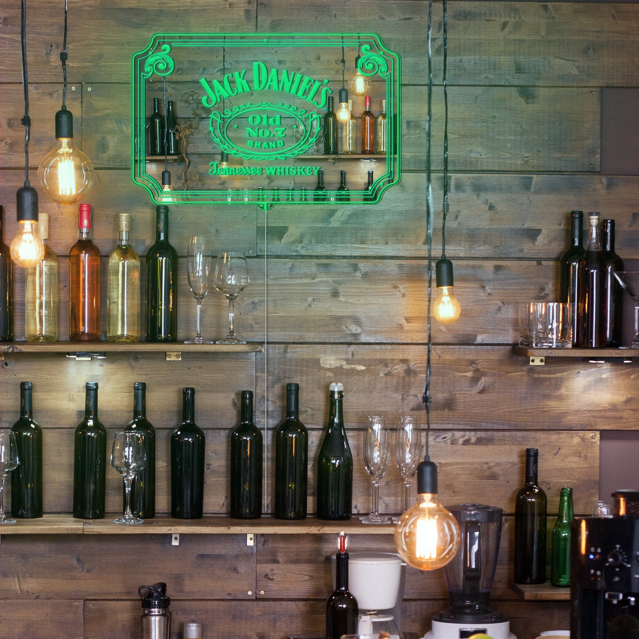 Jack Daniel's RGB LED Neon Sign with Elegant Mirror Backing