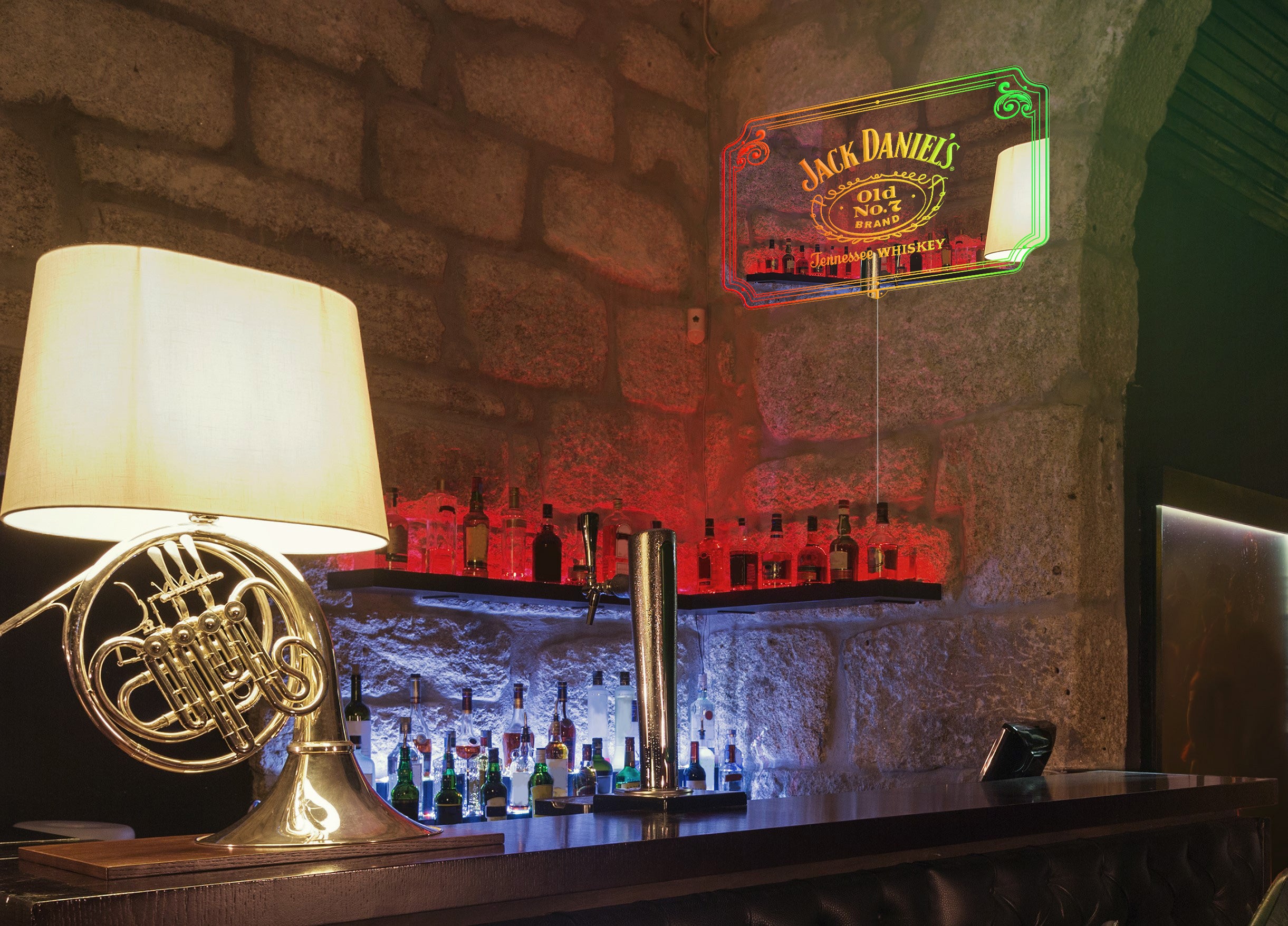 Jack Daniel's RGB LED Neon Sign with Elegant Mirror Backing