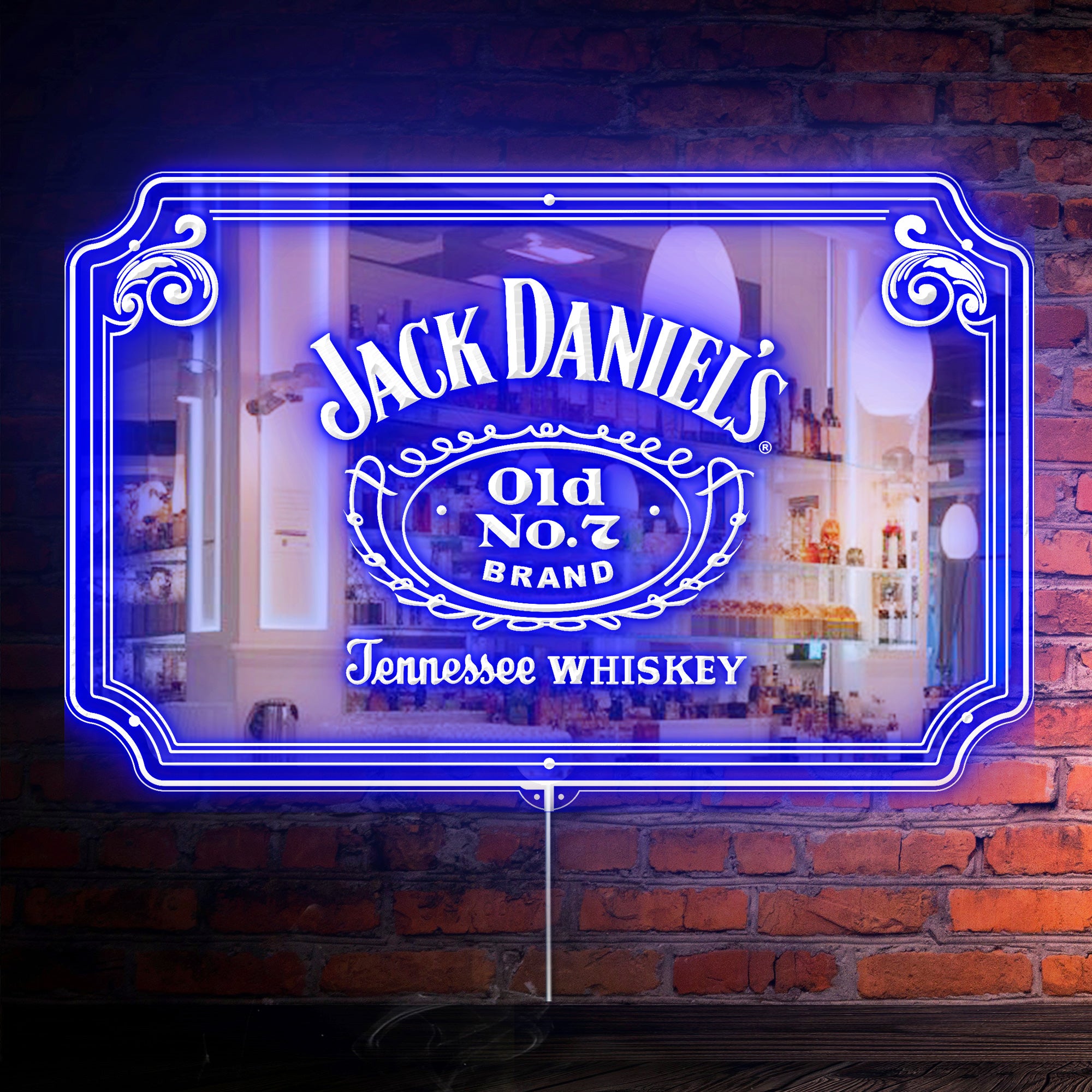 Jack Daniel's RGB LED Neon Sign with Elegant Mirror Backing