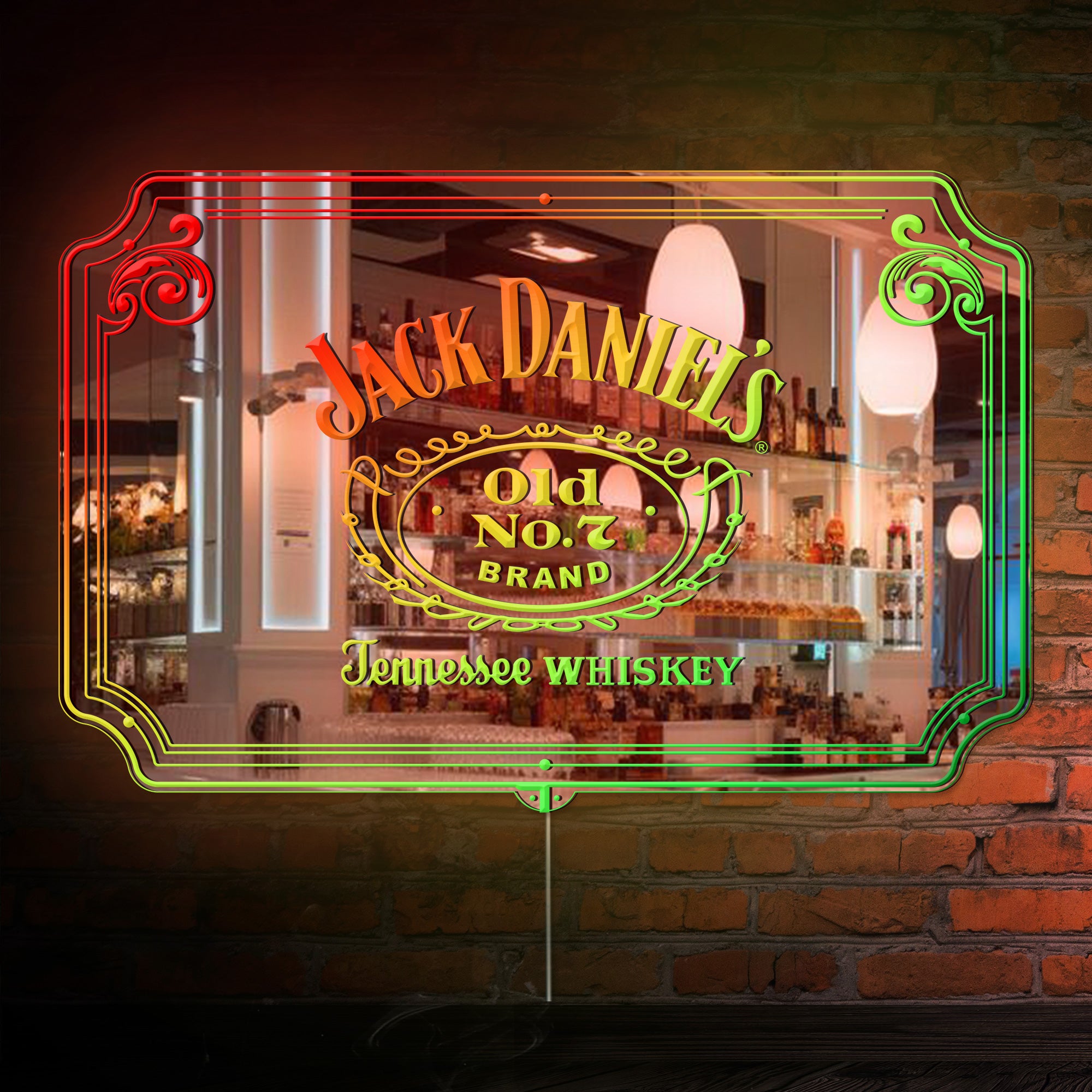Jack Daniel's RGB LED Neon Sign with Elegant Mirror Backing