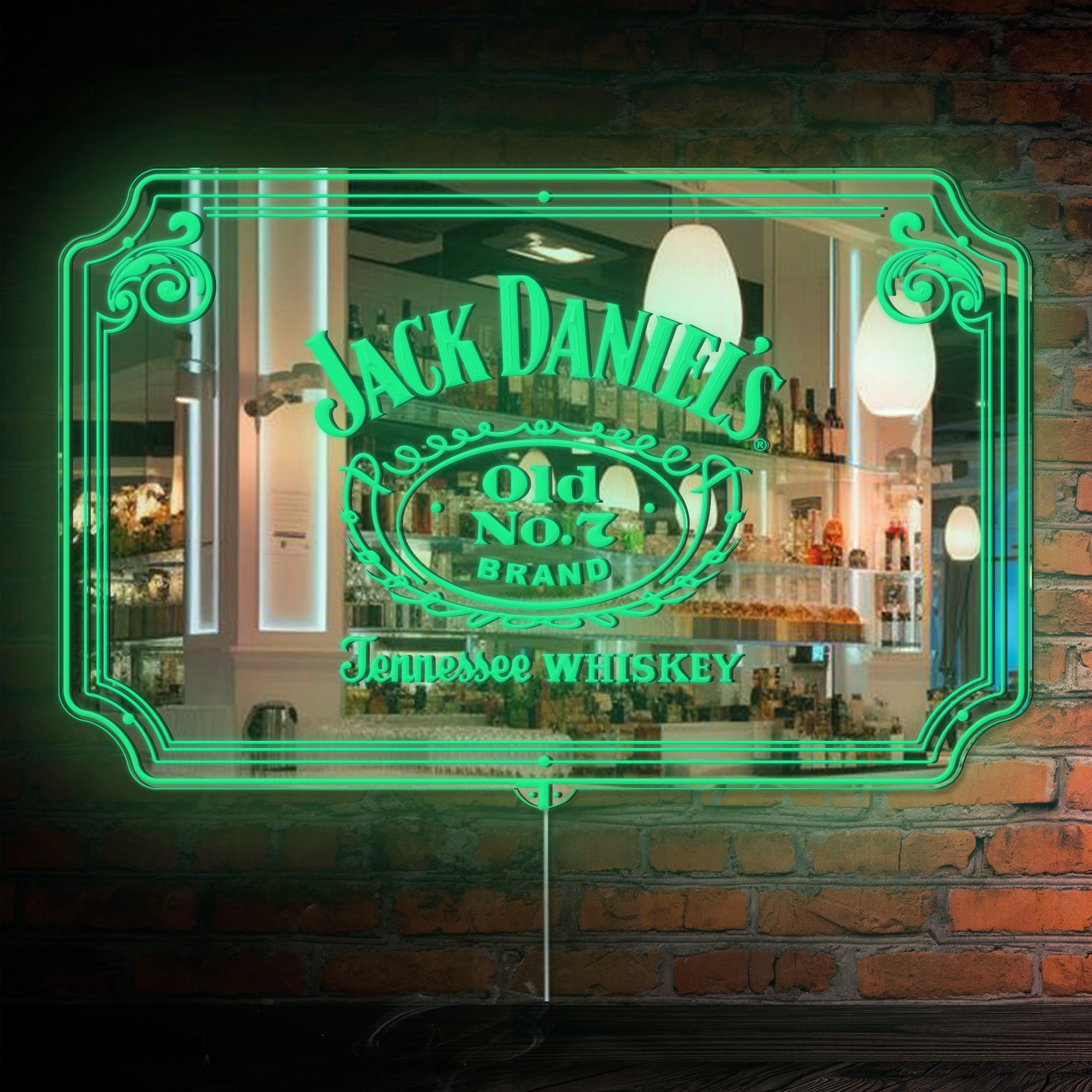 Jack Daniel's RGB LED Neon Sign with Elegant Mirror Backing