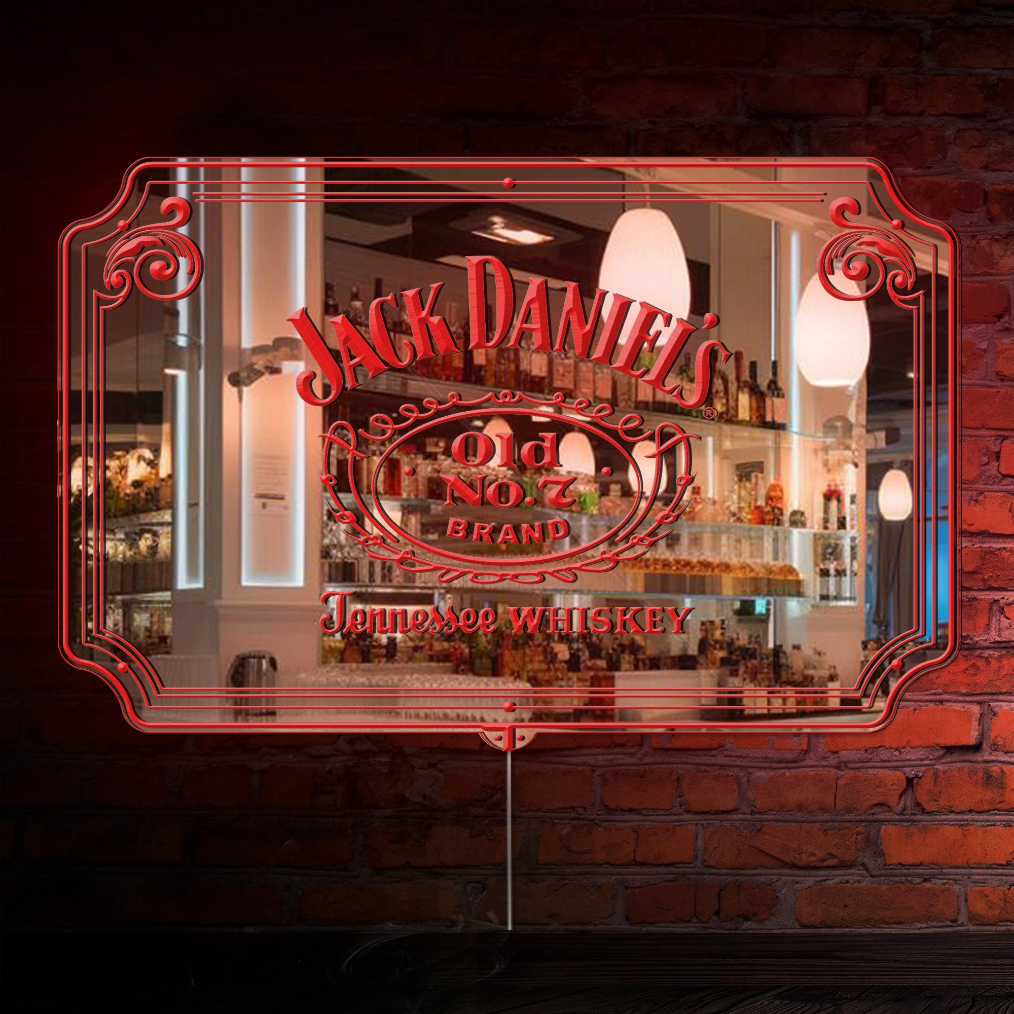 Jack Daniel's RGB LED Neon Sign with Elegant Mirror Backing