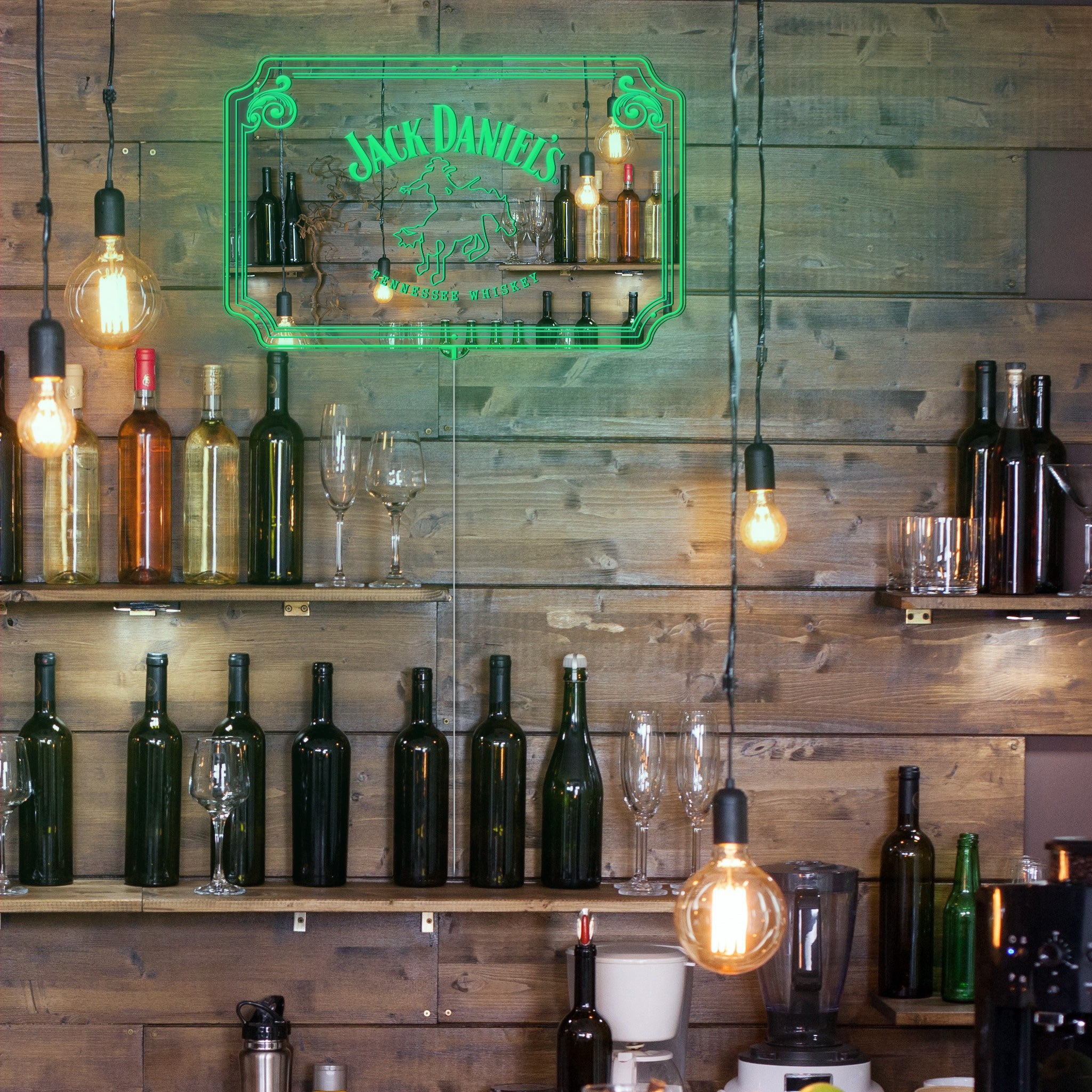 Jack Daniel's Old No 7 RGB LED Neon Sign with Elegant Mirror Backing