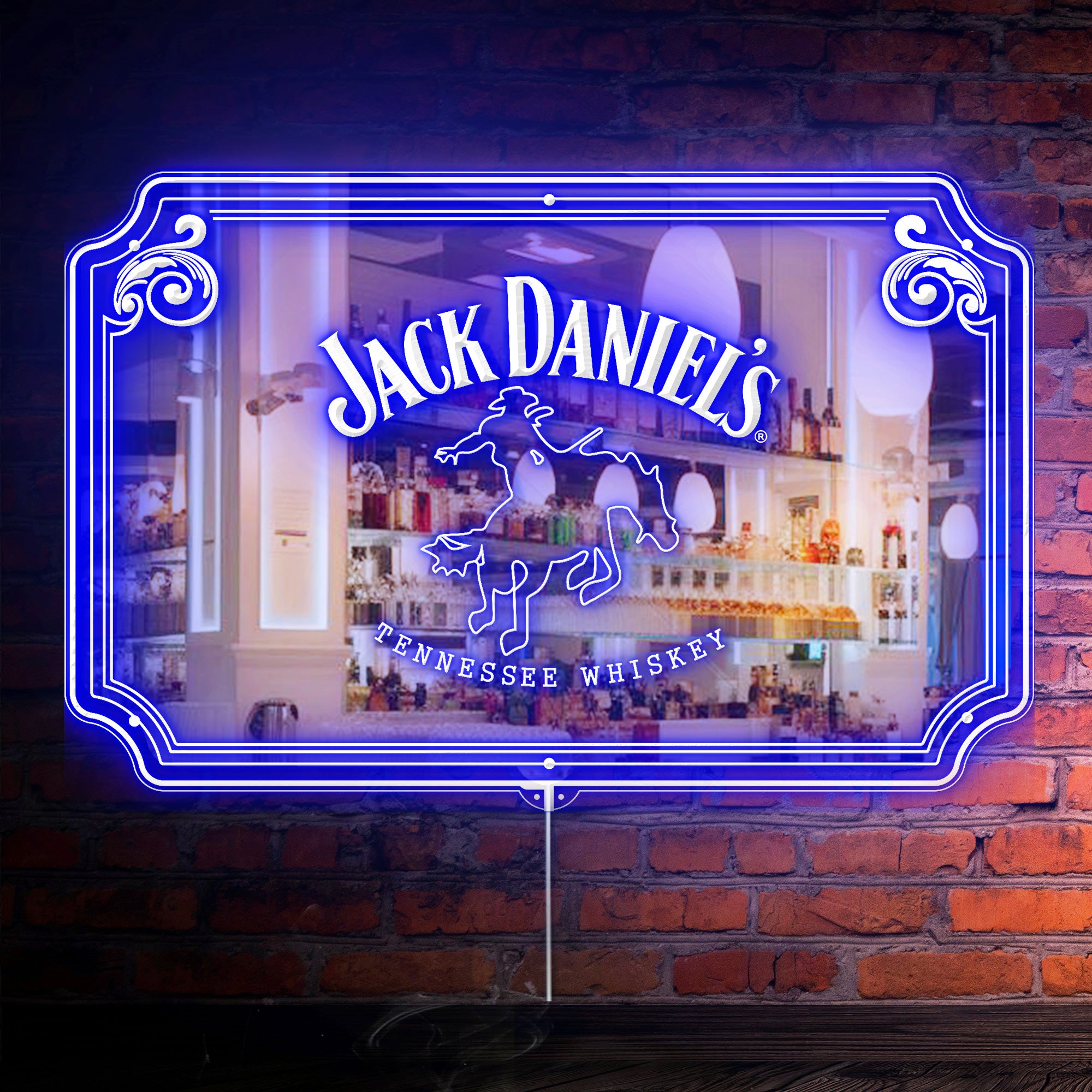 Jack Daniel's Old No 7 RGB LED Neon Sign with Elegant Mirror Backing