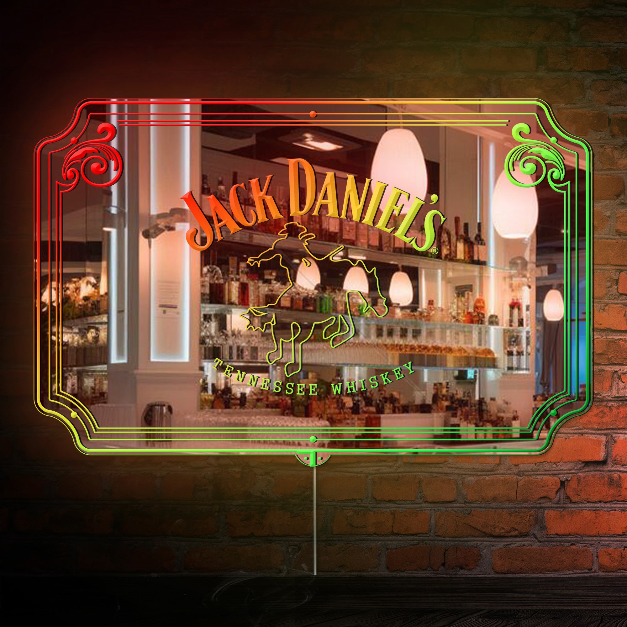 Jack Daniel's Old No 7 RGB LED Neon Sign with Elegant Mirror Backing