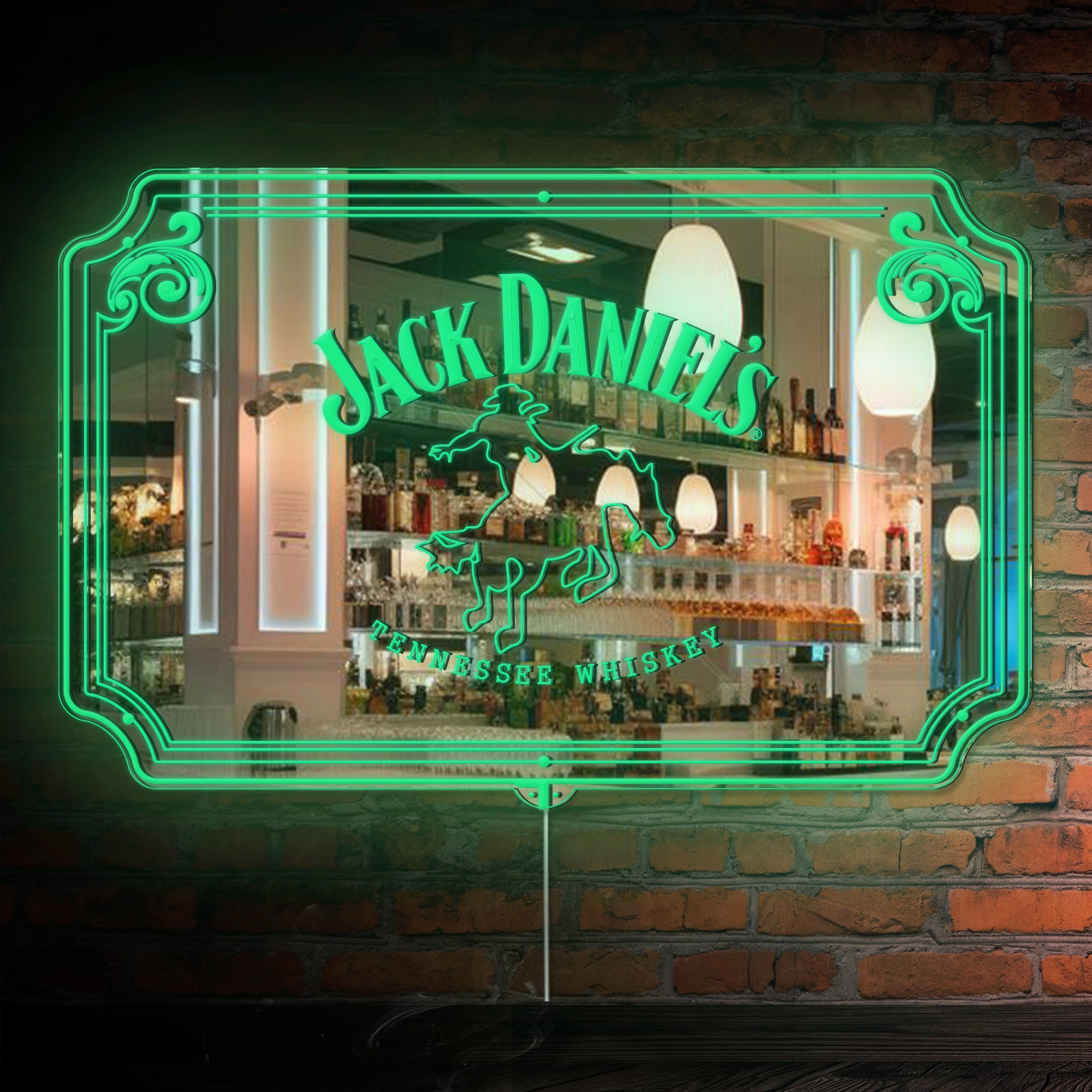 Jack Daniel's Old No 7 RGB LED Neon Sign with Elegant Mirror Backing