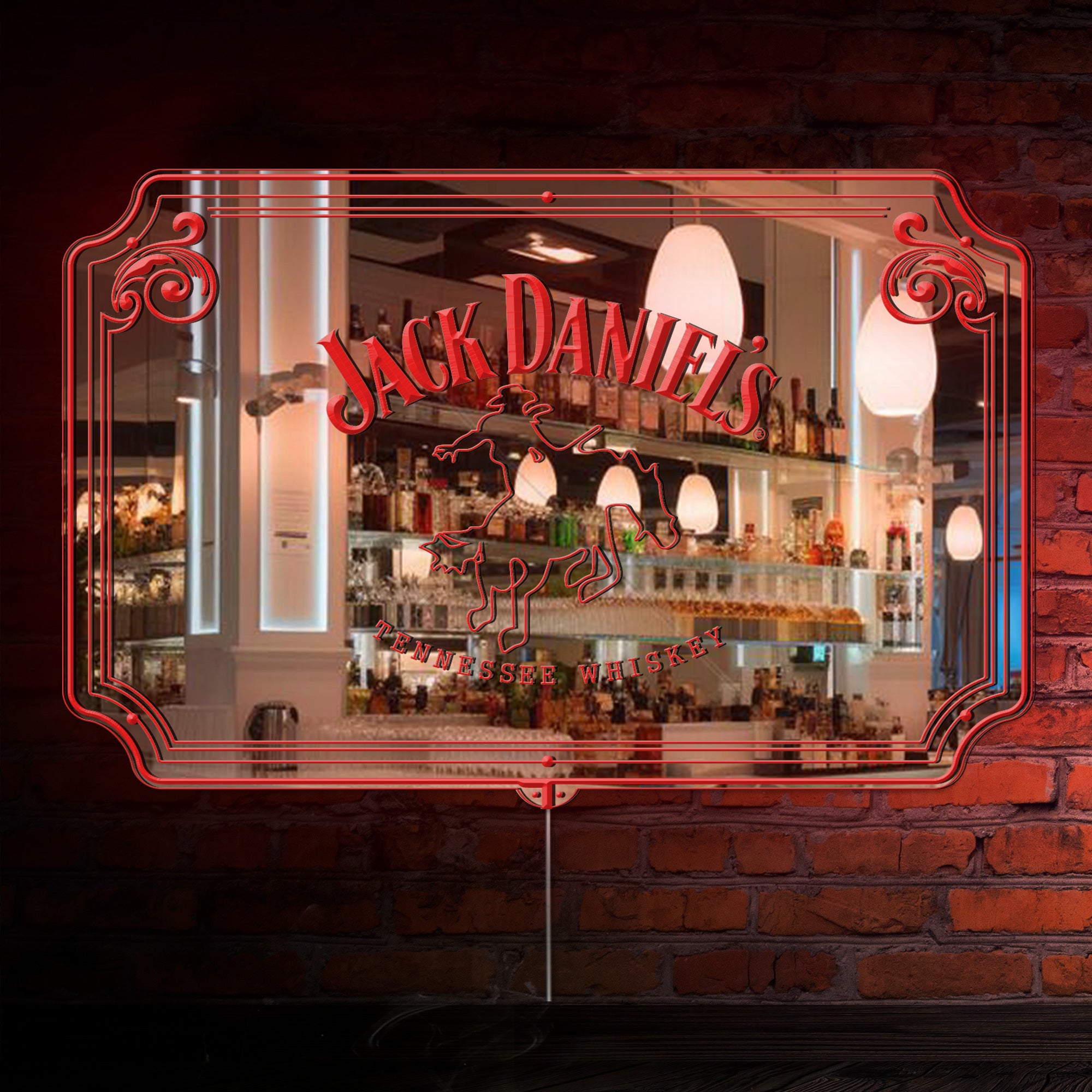Jack Daniel's Old No 7 RGB LED Neon Sign with Elegant Mirror Backing