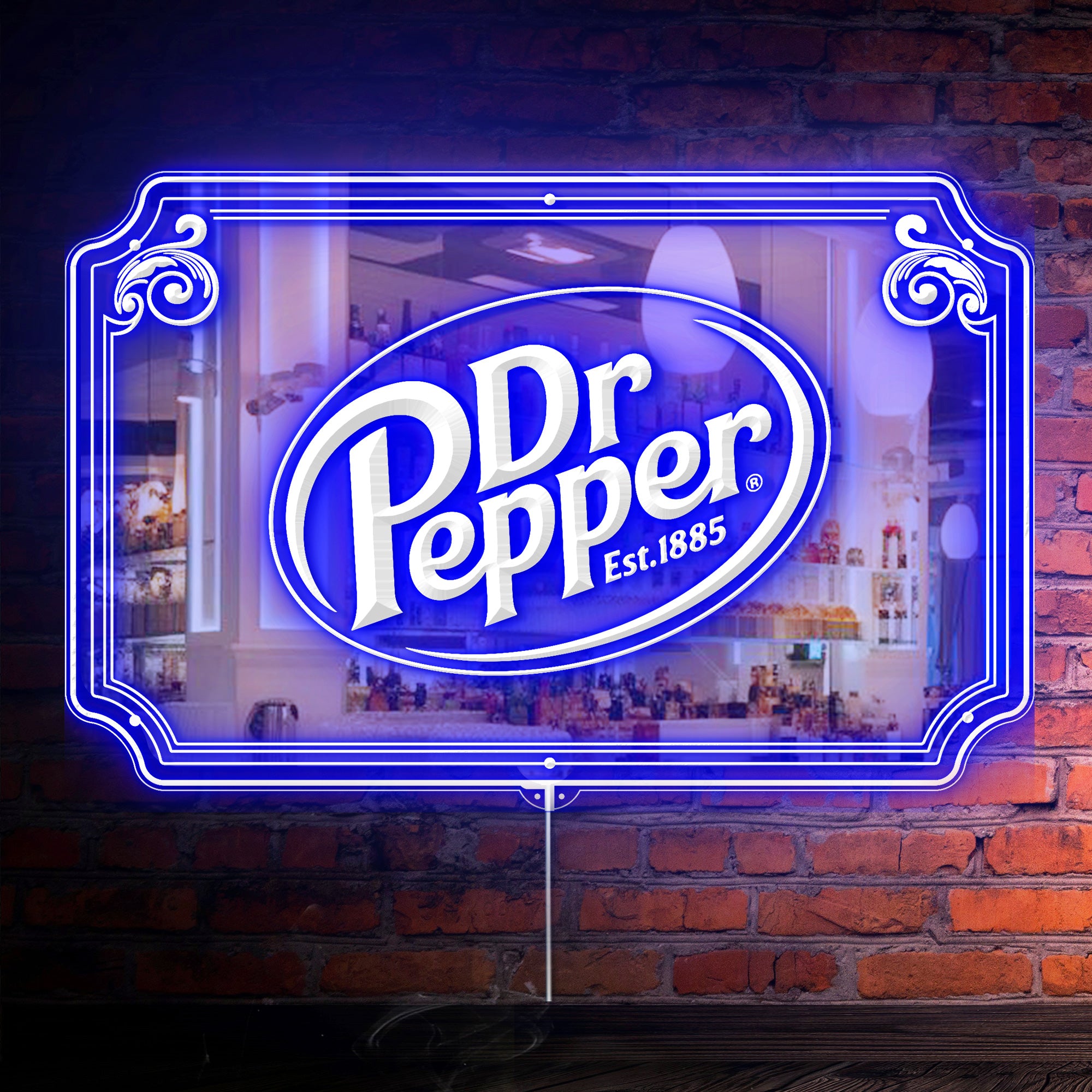 Dr Pepper RGB LED Neon Sign with Elegant Mirror Backing