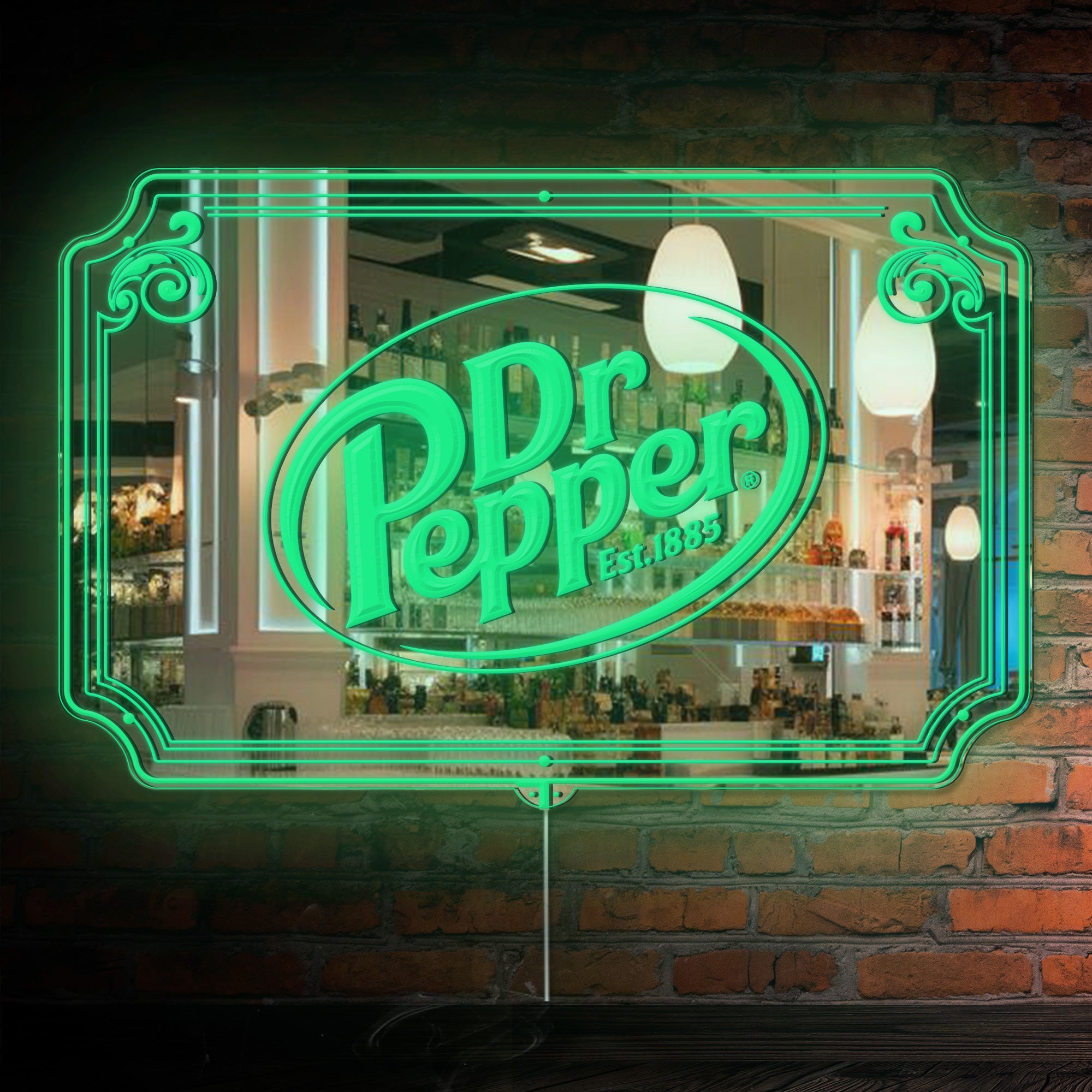 Dr Pepper RGB LED Neon Sign with Elegant Mirror Backing