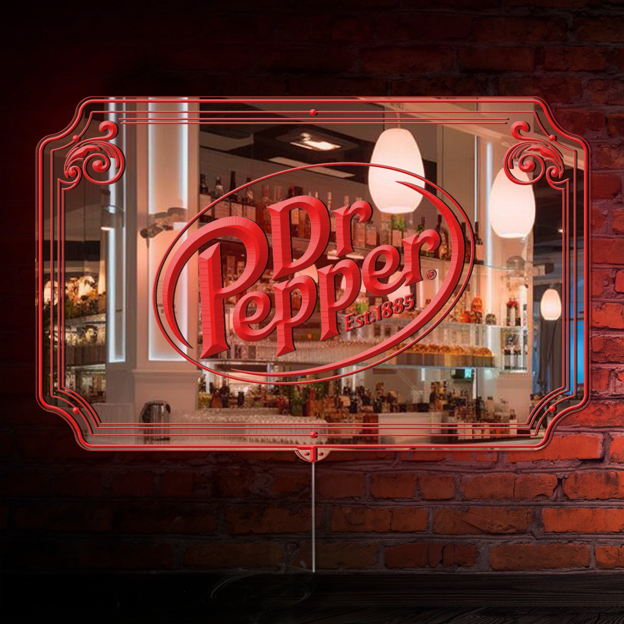 Dr Pepper RGB LED Neon Sign with Elegant Mirror Backing