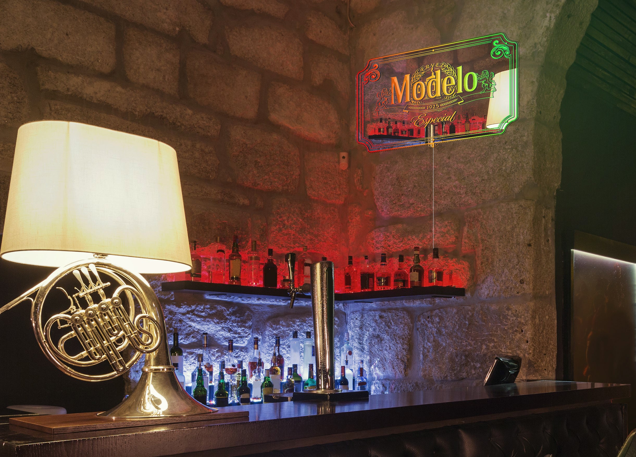 Modelo RGB LED Neon Sign with Elegant Mirror Backing