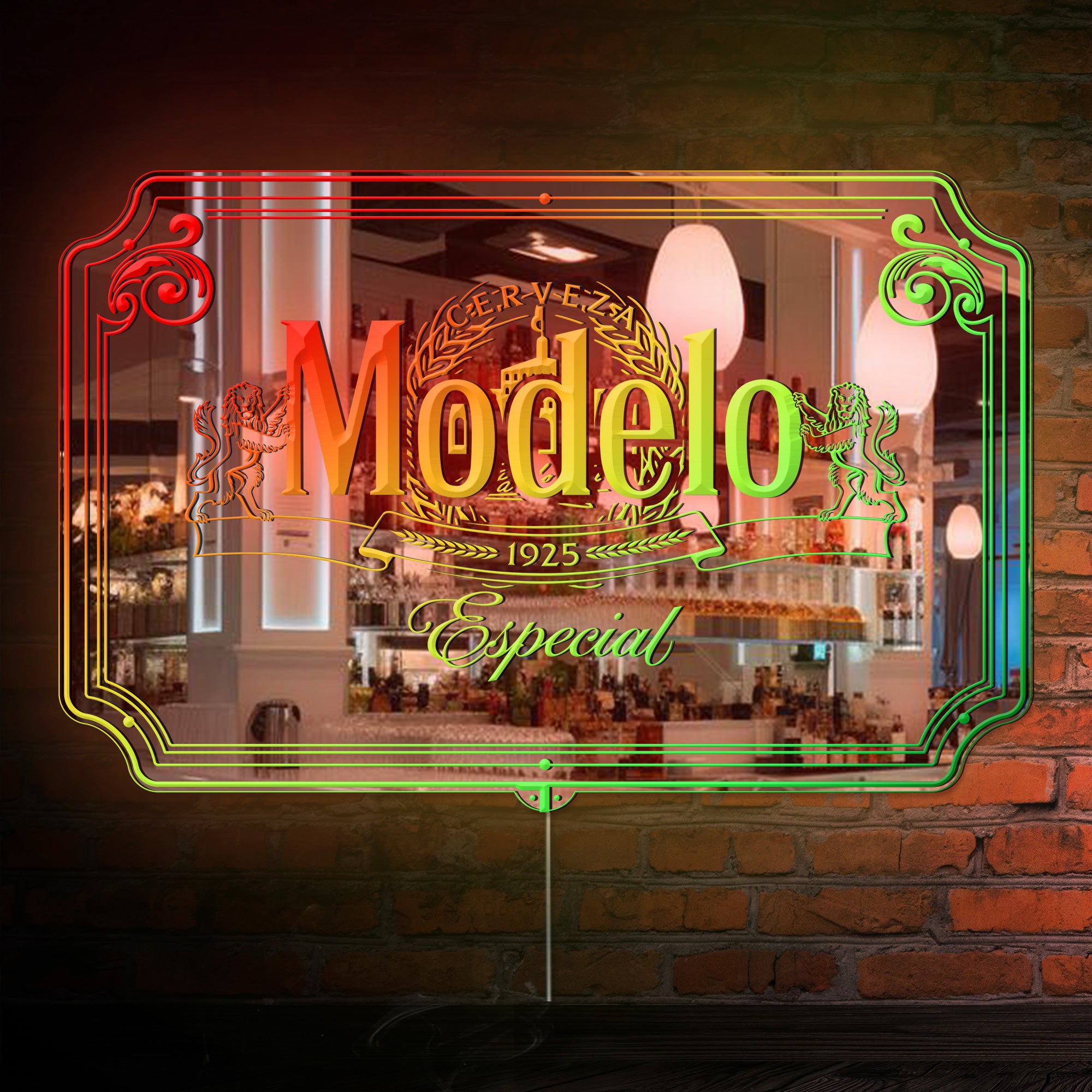Modelo RGB LED Neon Sign with Elegant Mirror Backing