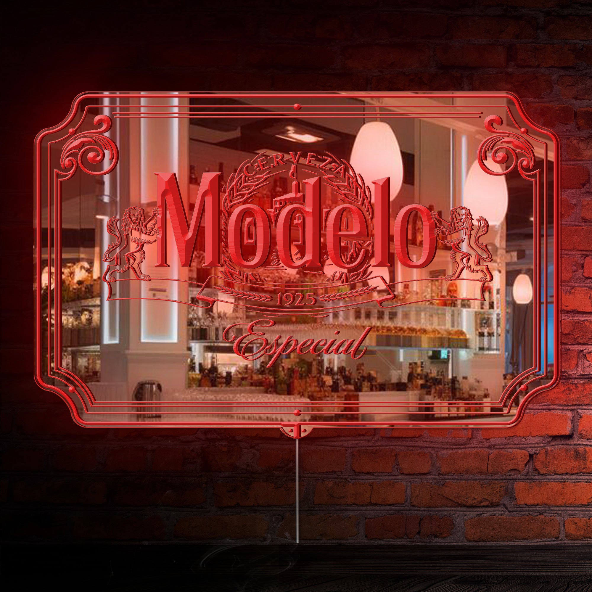 Modelo RGB LED Neon Sign with Elegant Mirror Backing