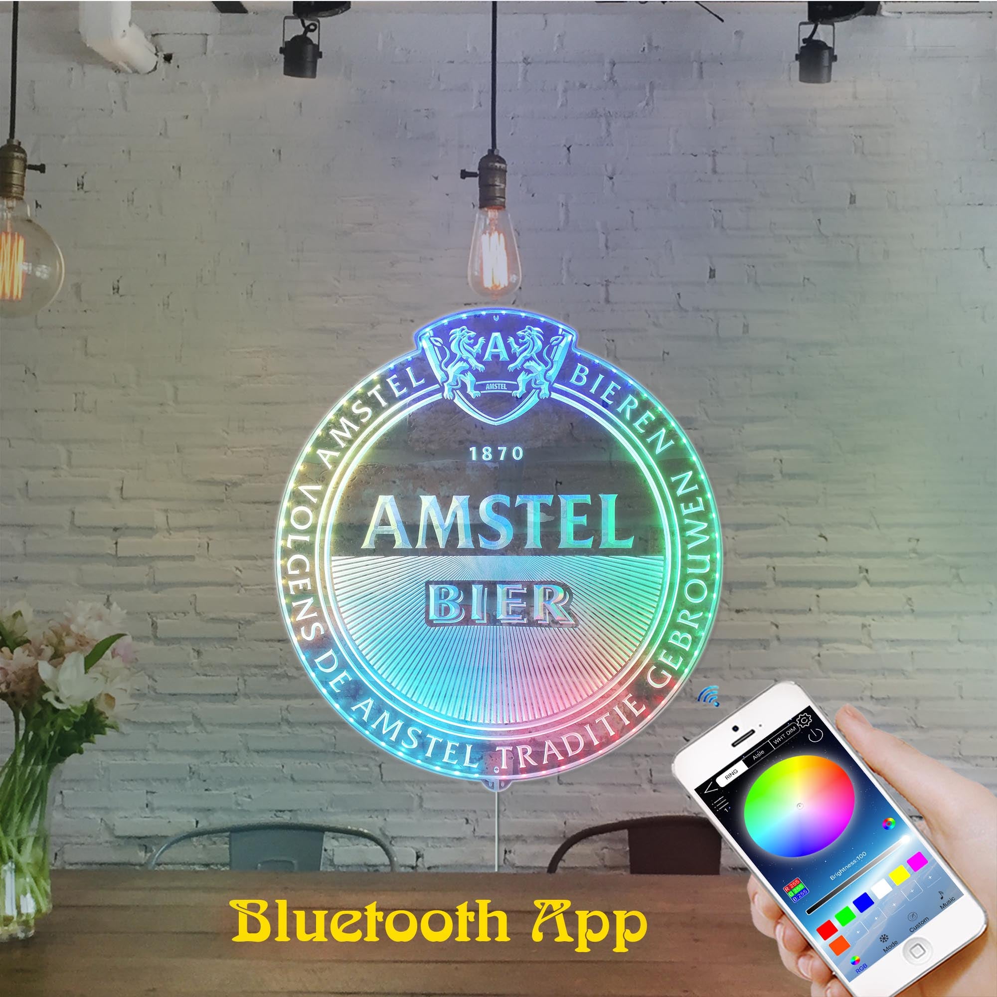 Amstel Bier Dynamic RGB Edge Lit LED Sign