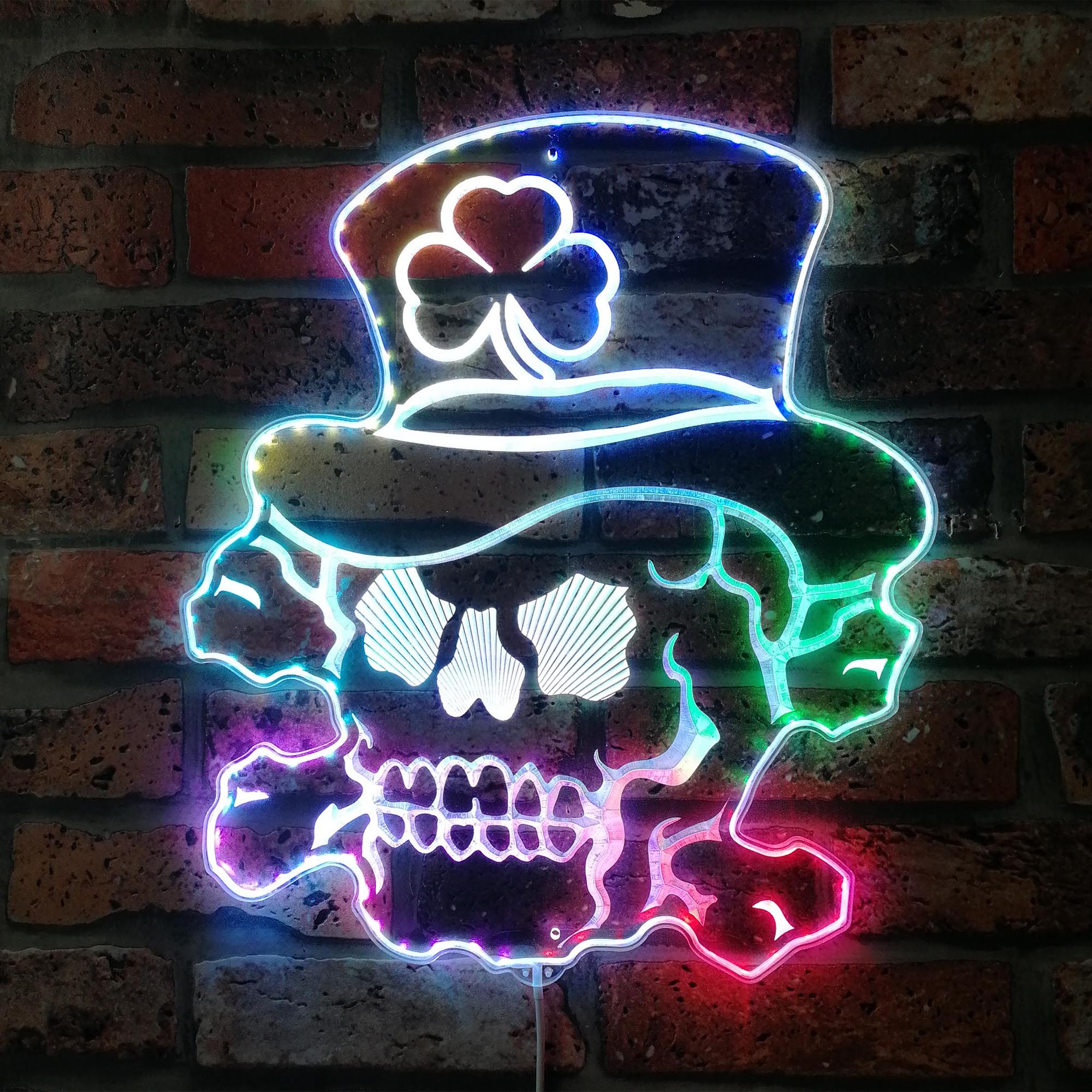 Irish Sugar Skull Dynamic RGB Edge Lit LED Sign