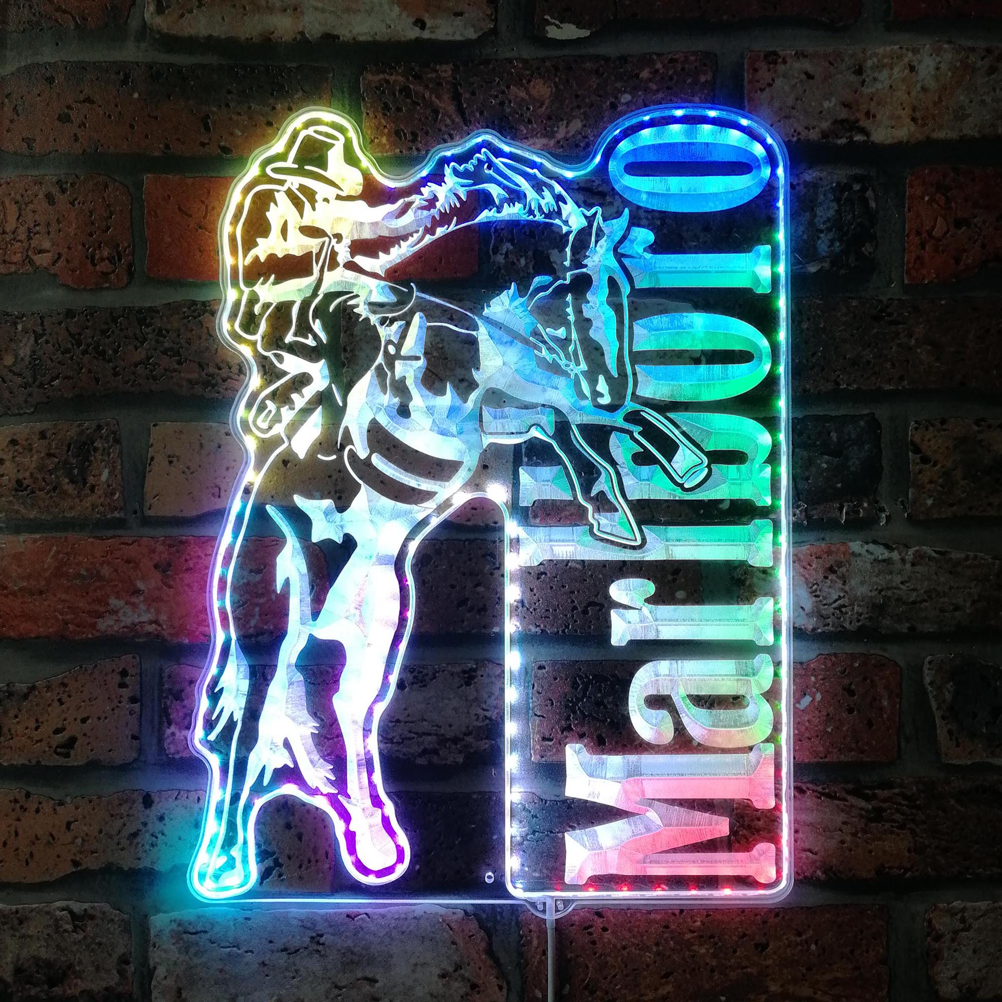 Marlboro Cowboy Dynamic RGB Edge Lit LED Sign