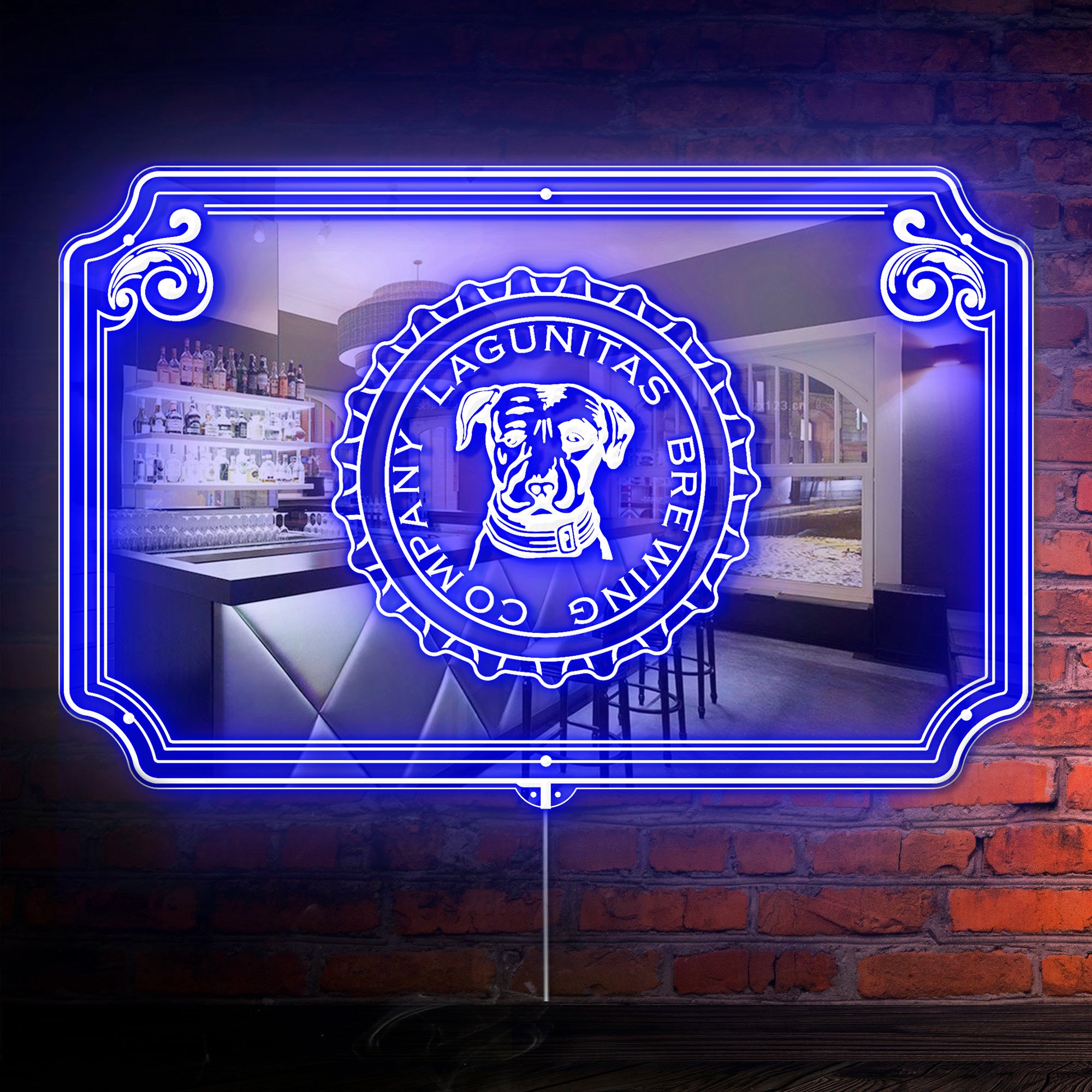 Lagunitas Brewing RGB LED Neon Sign with Elegant Mirror Backing