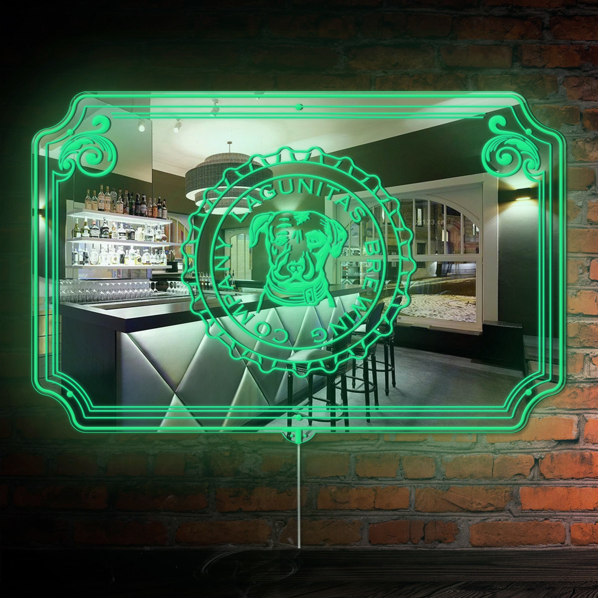 Lagunitas Brewing RGB LED Neon Sign with Elegant Mirror Backing