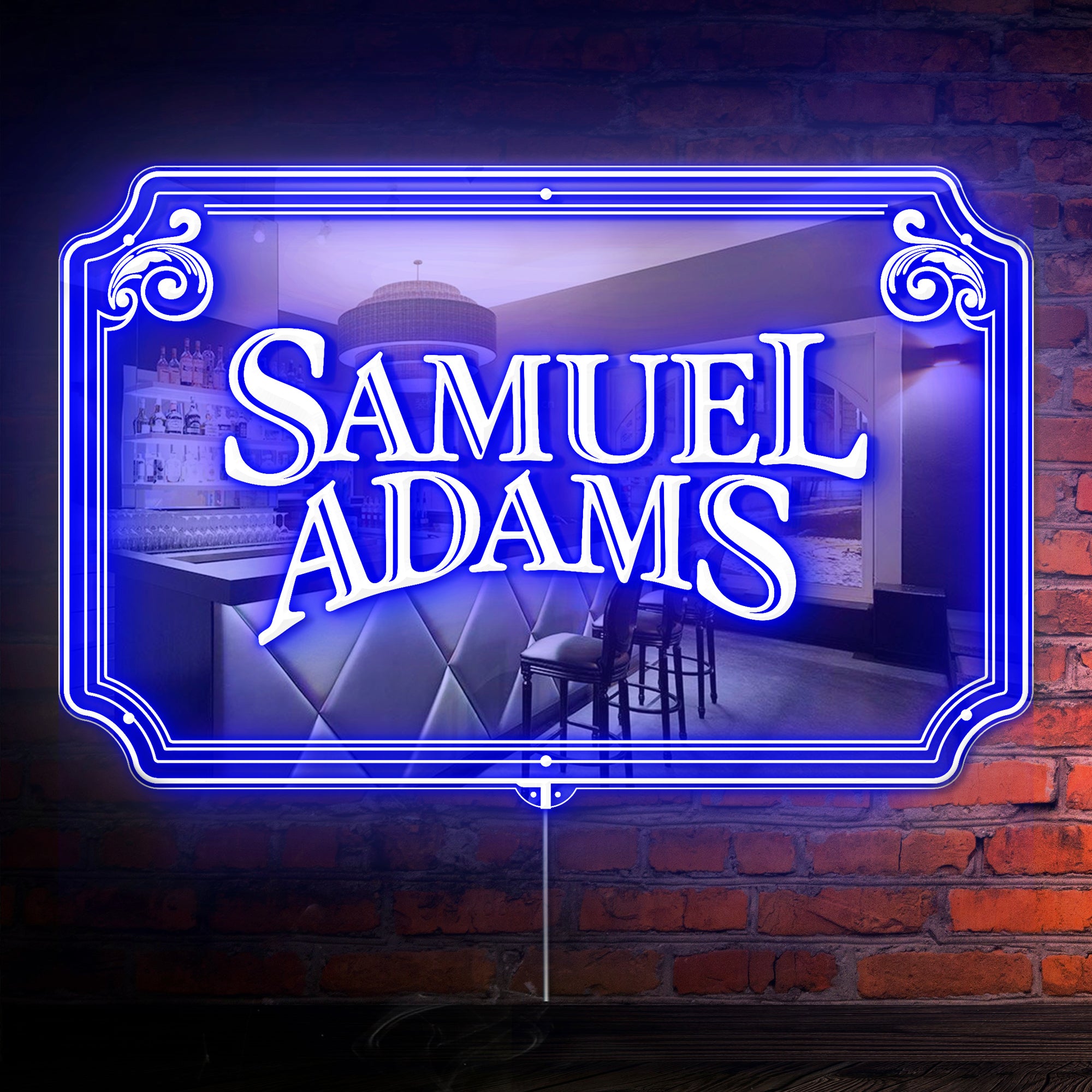 Samuel Adams RGB LED Neon Sign with Elegant Mirror Backing