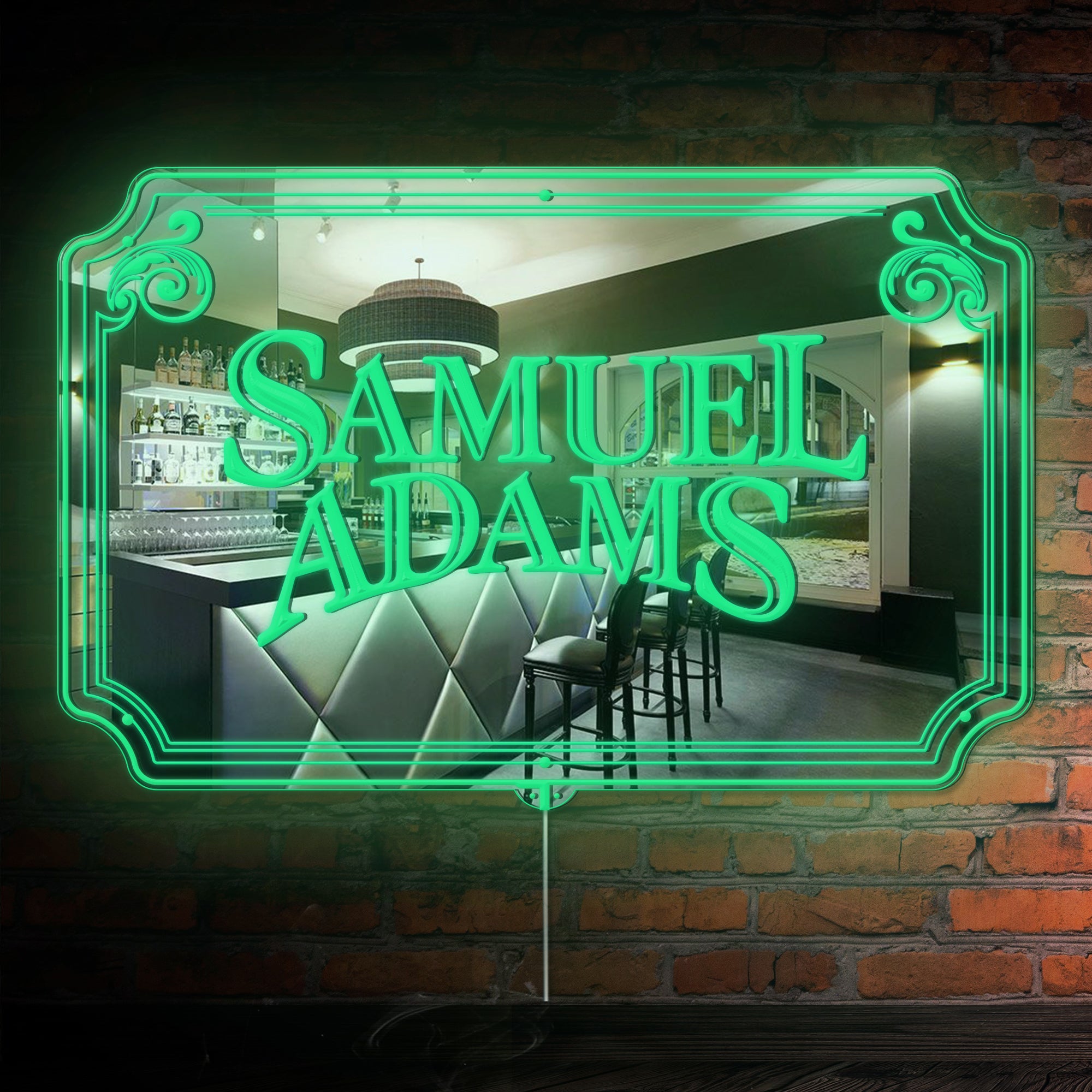 Samuel Adams RGB LED Neon Sign with Elegant Mirror Backing