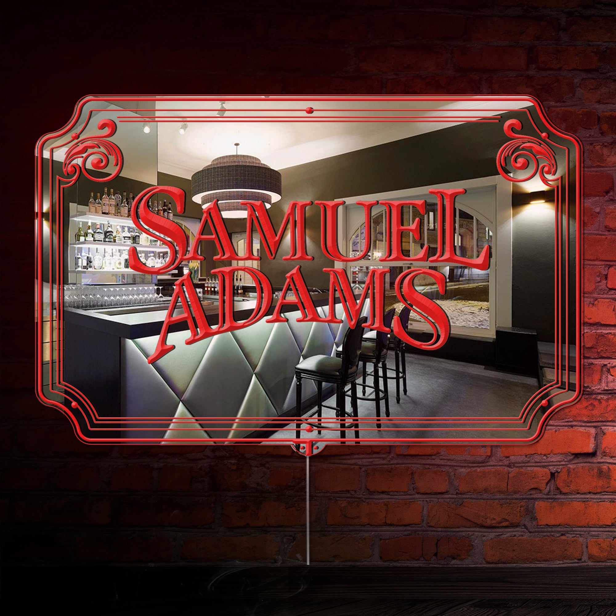 Samuel Adams RGB LED Neon Sign with Elegant Mirror Backing