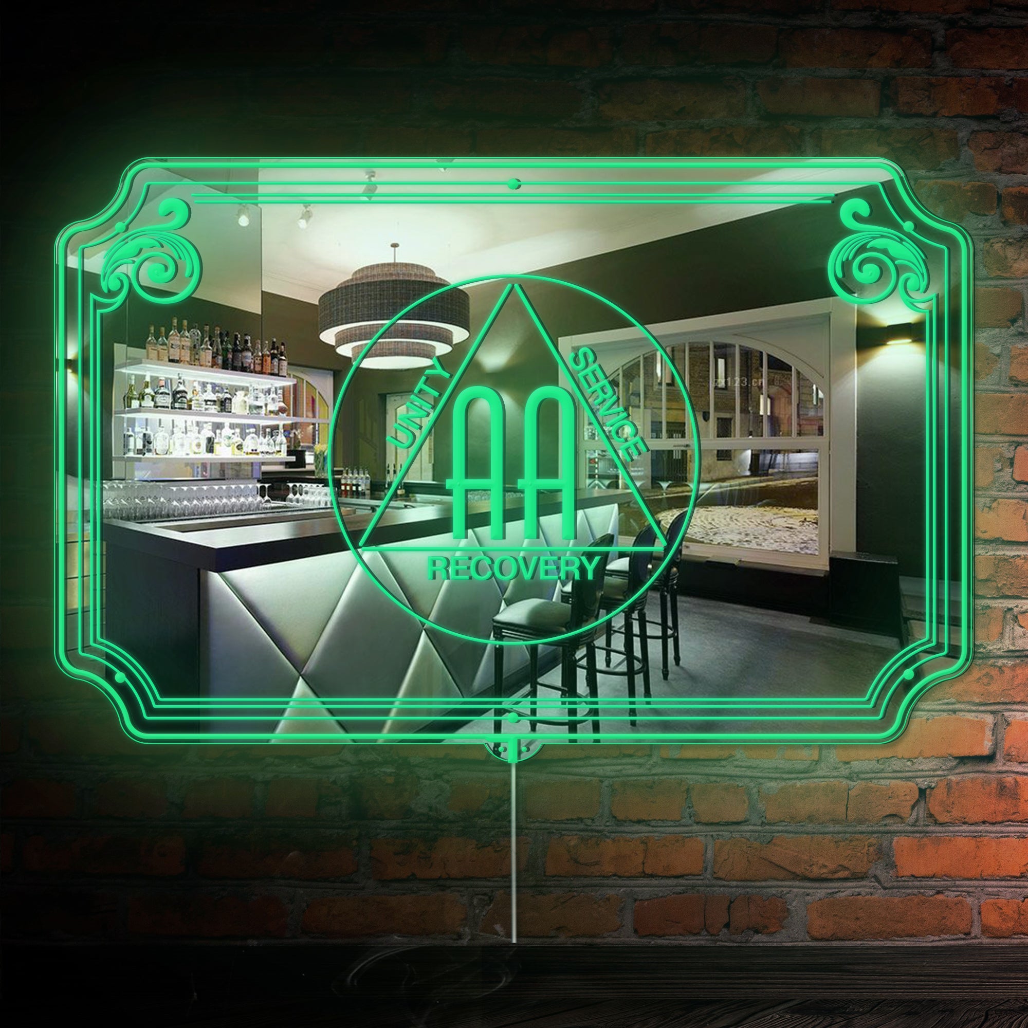 Unity Service Recovery RGB LED Neon Sign with Elegant Mirror Backing