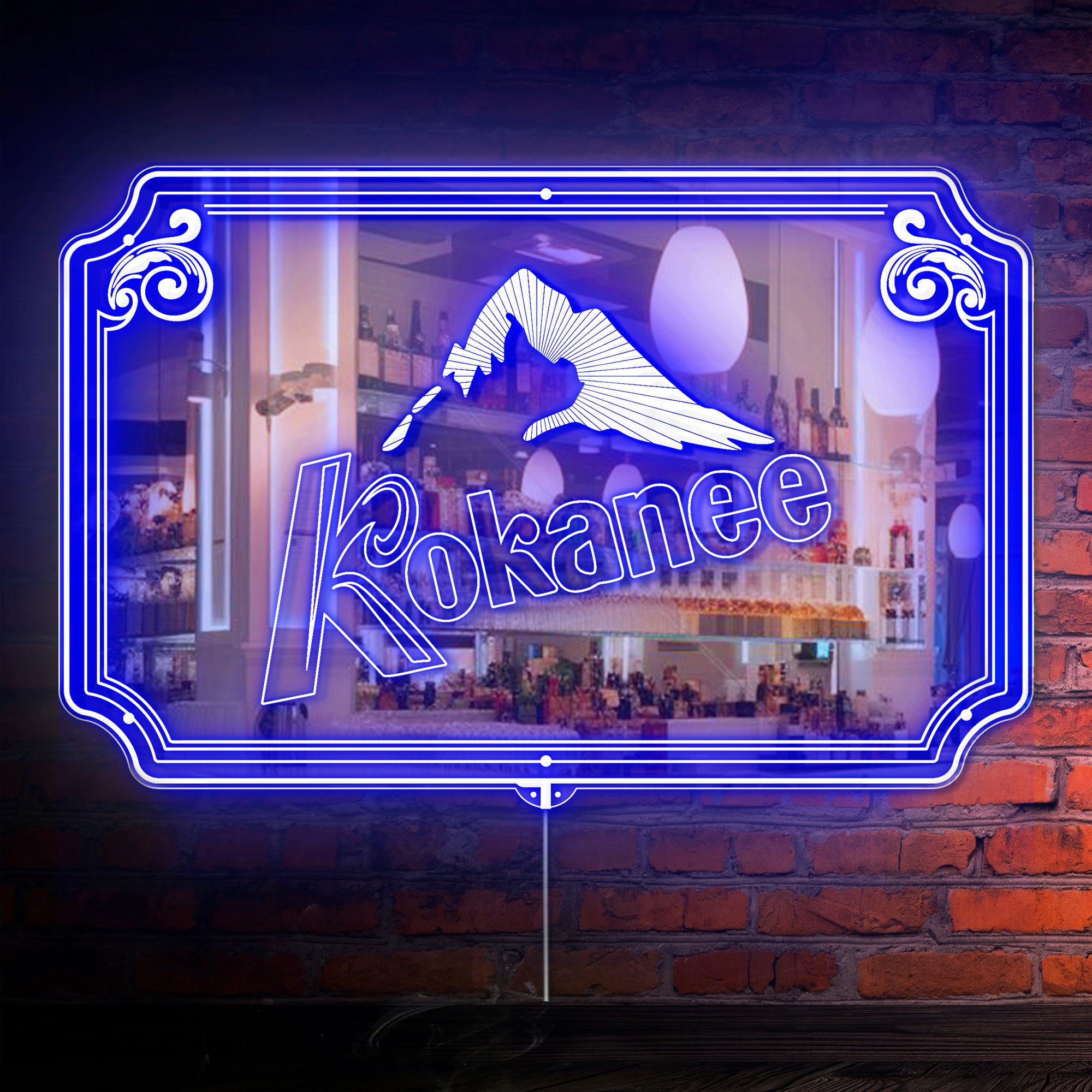 Kokanee RGB LED Neon Sign with Elegant Mirror Backing