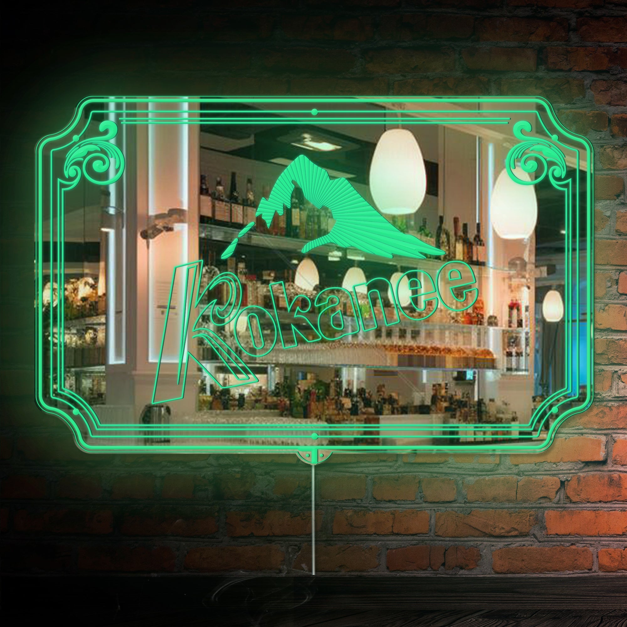 Kokanee RGB LED Neon Sign with Elegant Mirror Backing